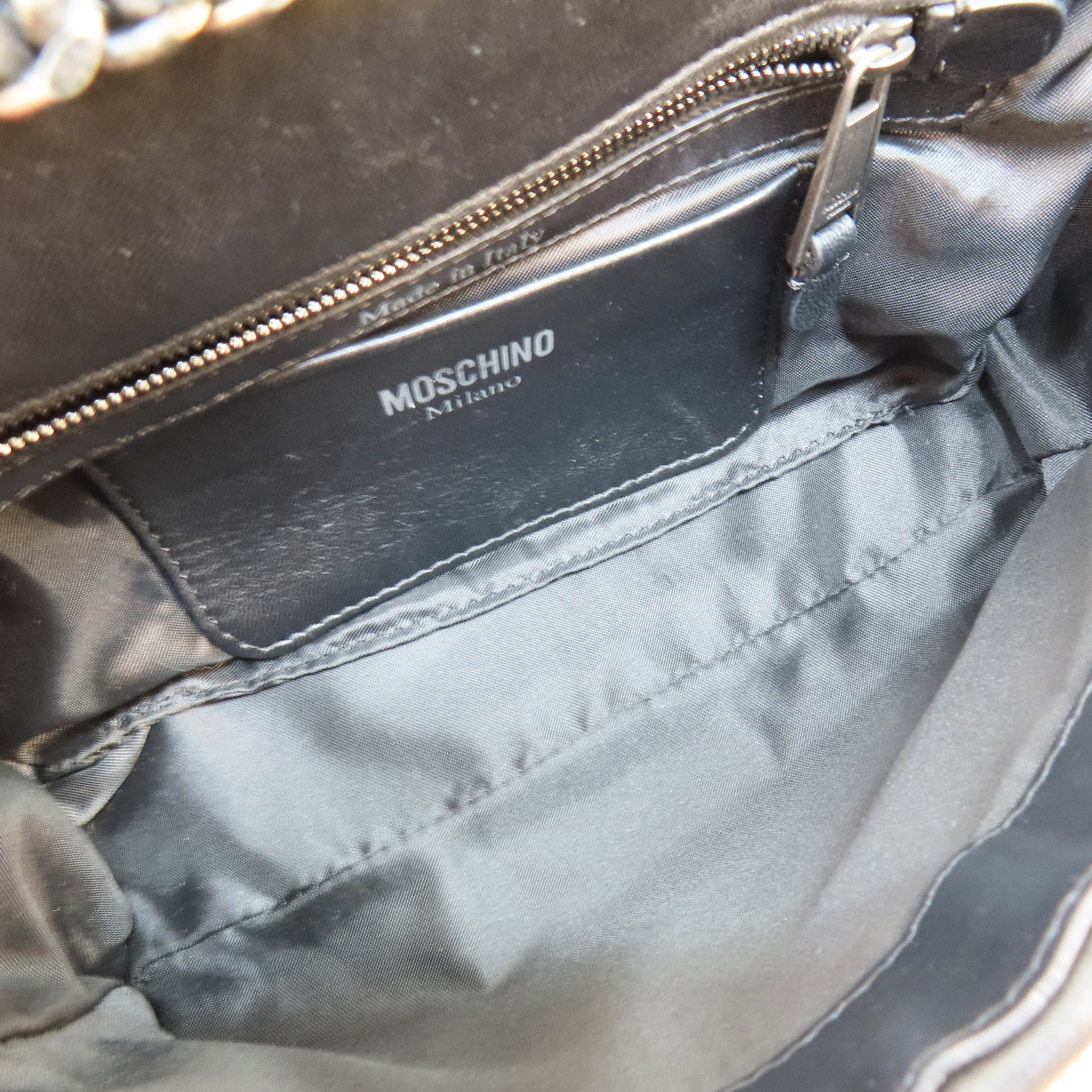 MOSCHINO Studded Biker Shoulder Bag Calfskin Black | eBay MOSCHINO Studded Biker Shoulder Bag Calfskin Black | eBay