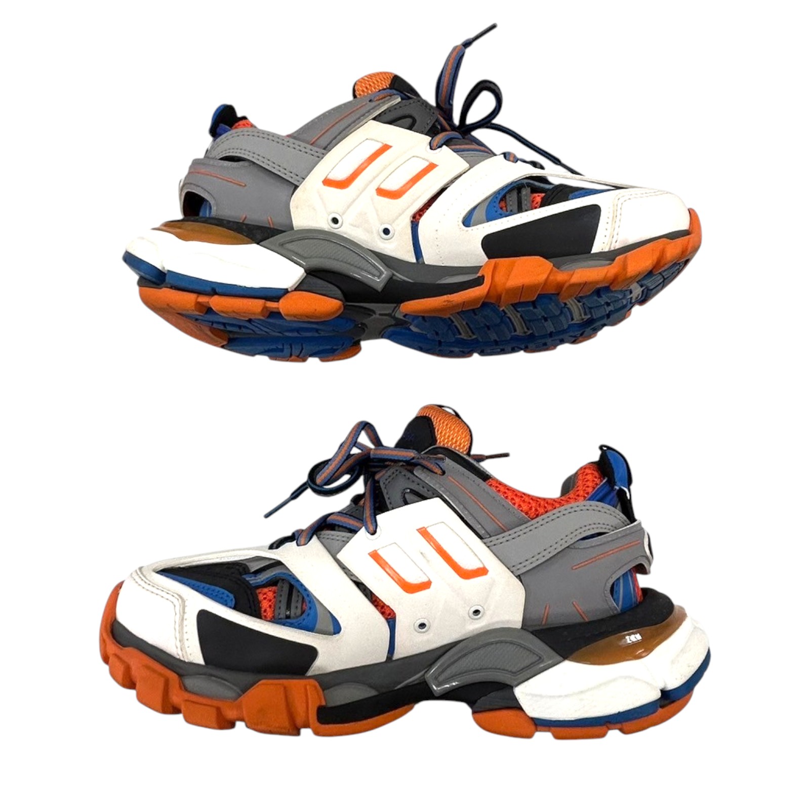 BALENCIAGA Track Sneakers Polyester Cotton Orange Blue Size BALENCIAGA Track Sneakers Polyester Cotton Orange Blue Size