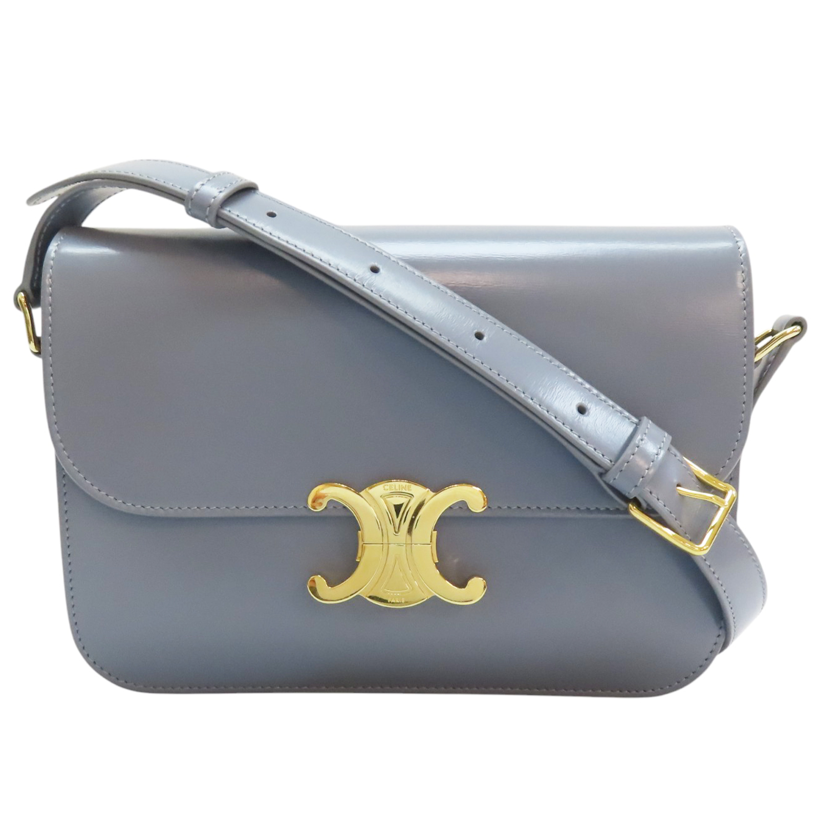 CELINE Triomphe Shoulder Bag Calfskin Blue | eBay CELINE Triomphe Shoulder Bag Calfskin Blue | eBay