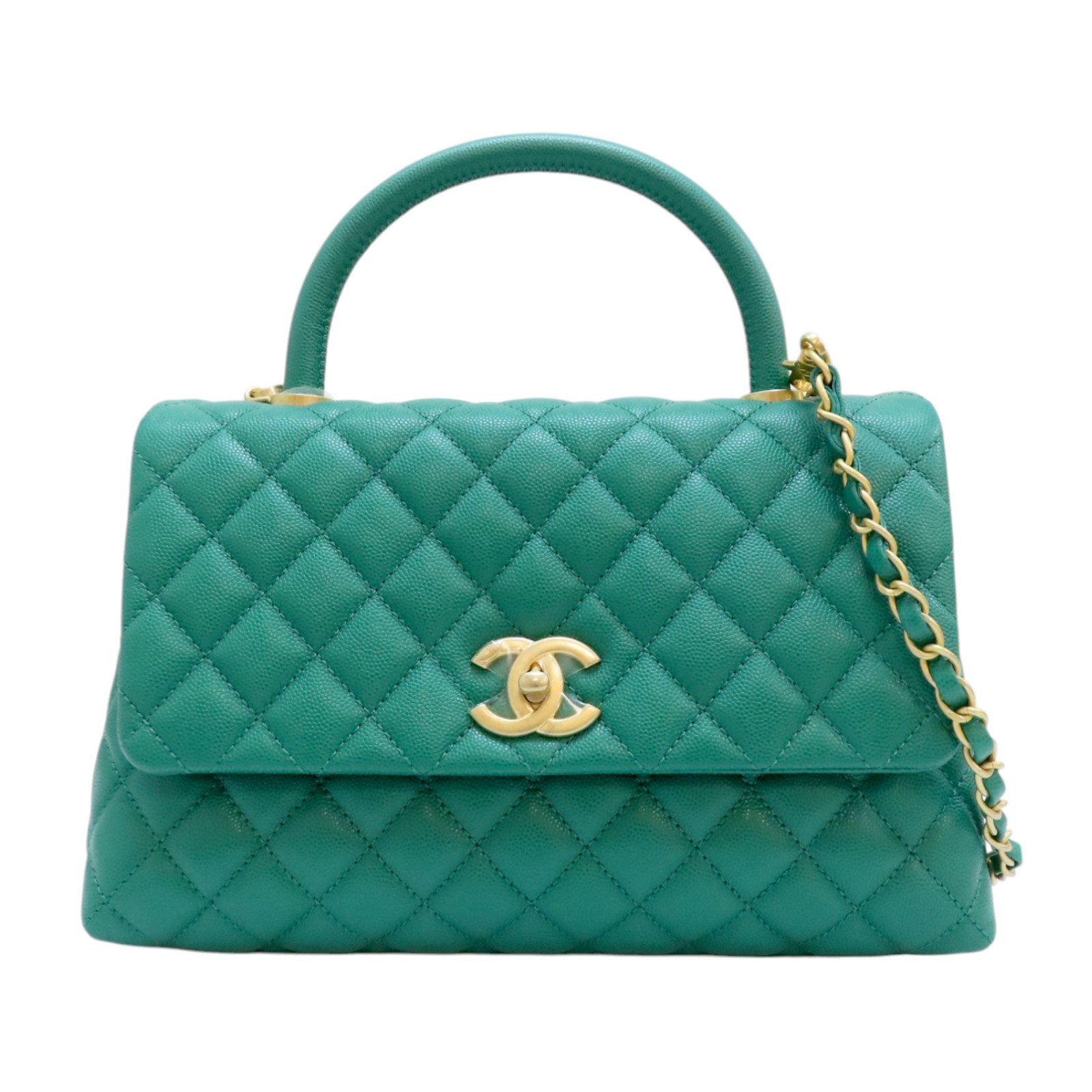 ショルダーバッグ・ポシェット × ヴィンテージ(中古) Chanel Caviar Coco Handle 28 CHANEL CoCo Handle 28 Chain Shoulder Bag Calfskin Green | eBay