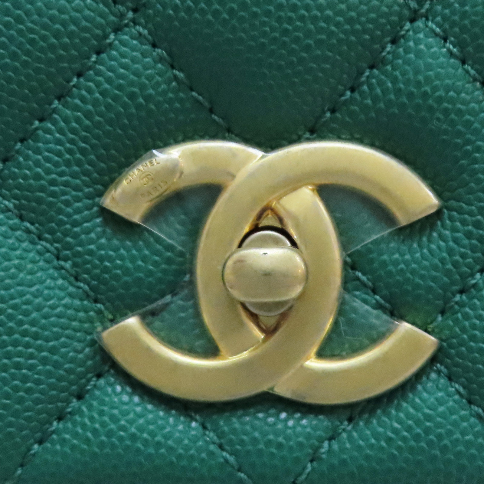 CHANEL CoCo Handle 28 Chain Shoulder Bag Calfskin Green | eBay