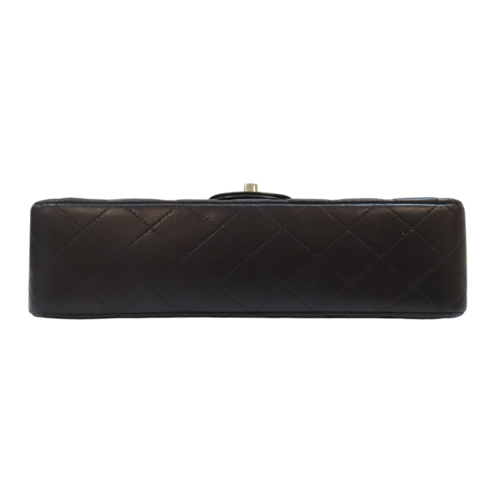 【MUCENT♥] LINE BACK BLACK CHANEL Matelasse Classic Flap 25 Shoulder Bag Lambskin Black