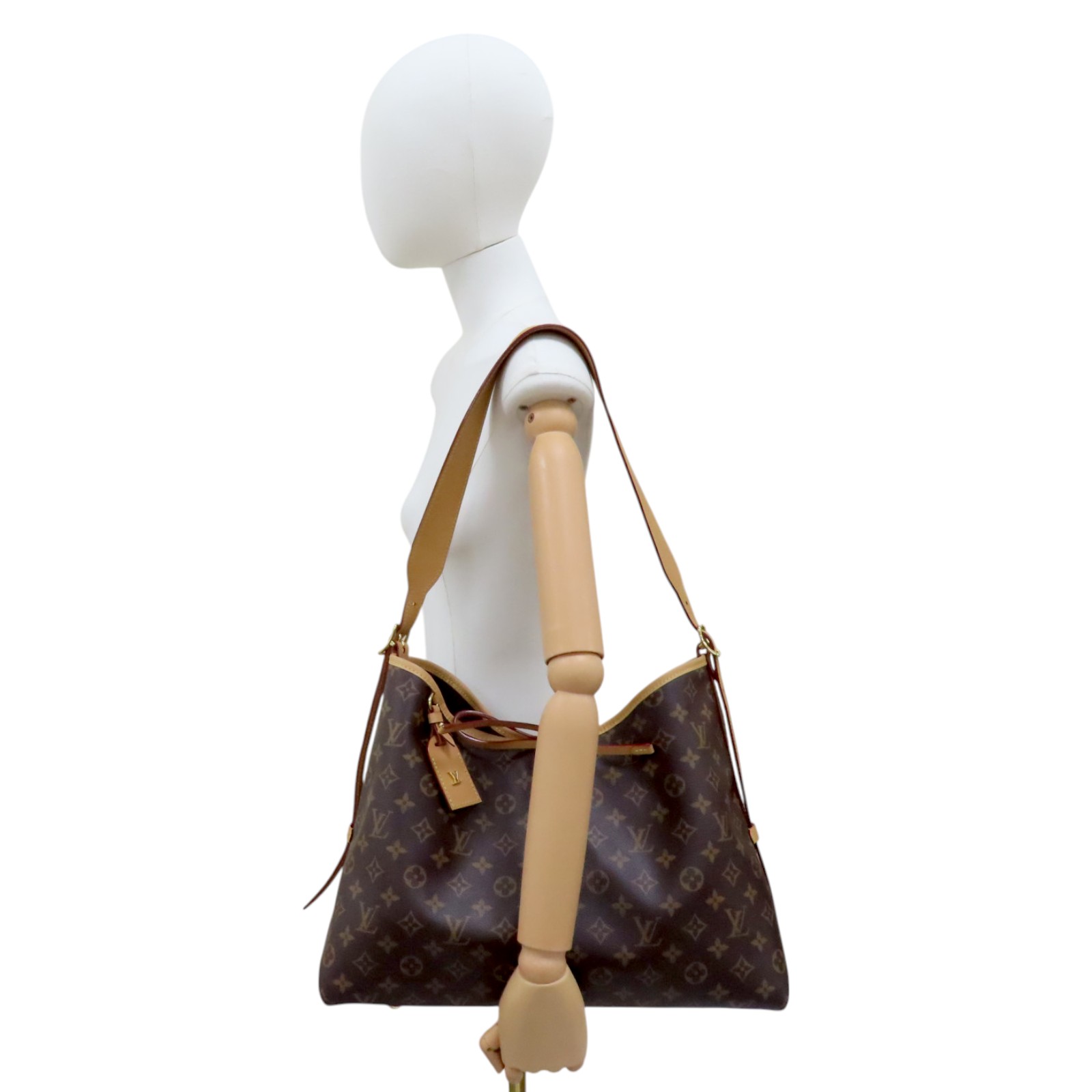 LOUIS VUITTON CarryAll MM Shoulder Tote Bag Monogram Canvas