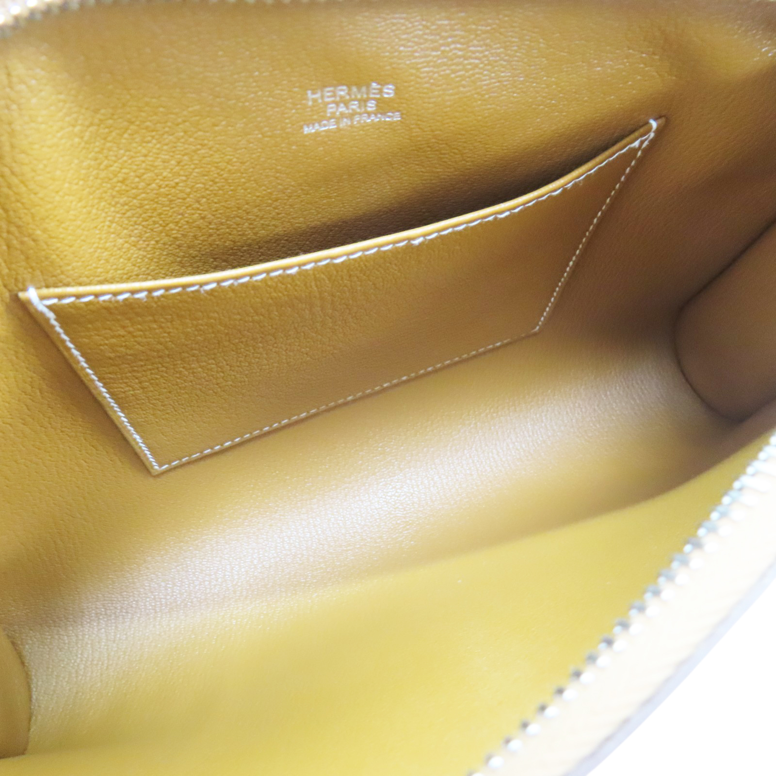 HERMES Bolittle Pouch Shoulder Bag Evercolor Leather Brown W Stamp