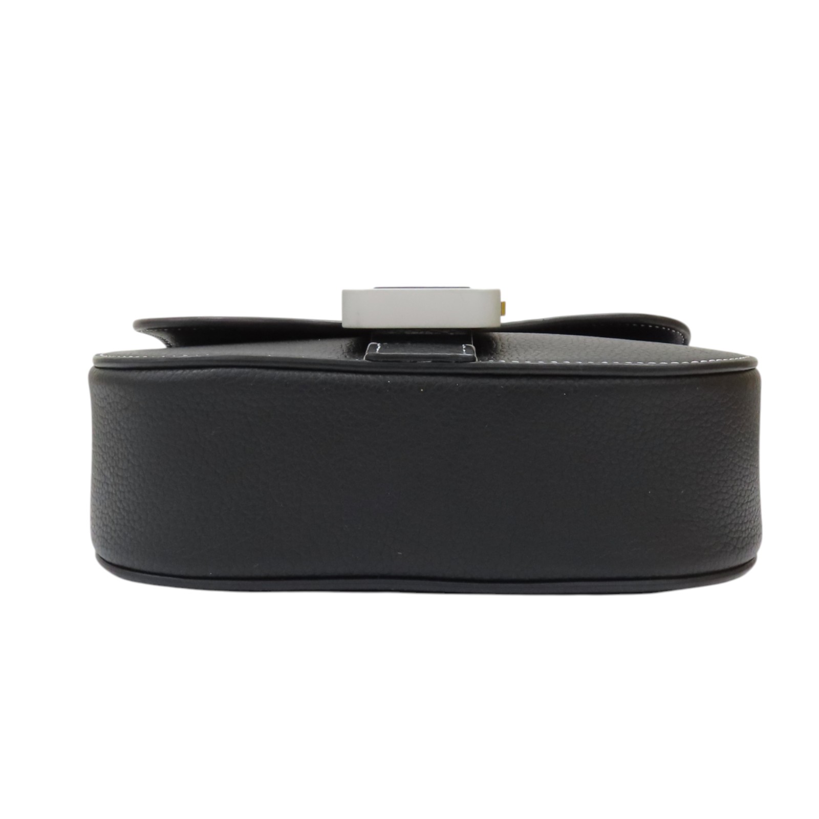 Dior Mini Saddle Flap Messenger Shoulder Bag Black Grained