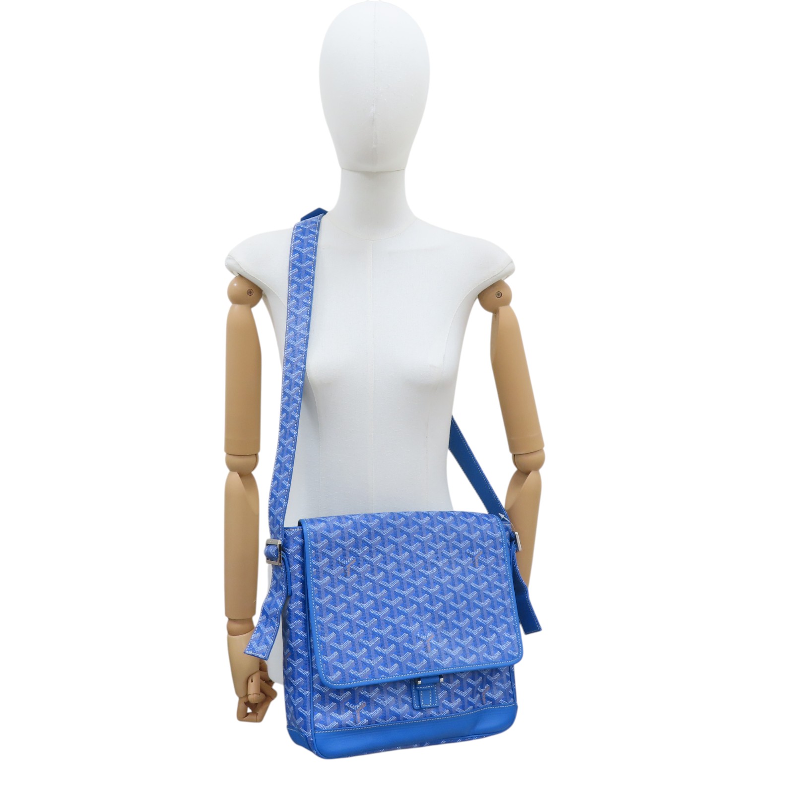 【正規品】GOYARD Grand Bleu MM Shoulder Bag GOYARD Grand Bleu MM Shoulder Bag Coated Canvas Blue | eBay
