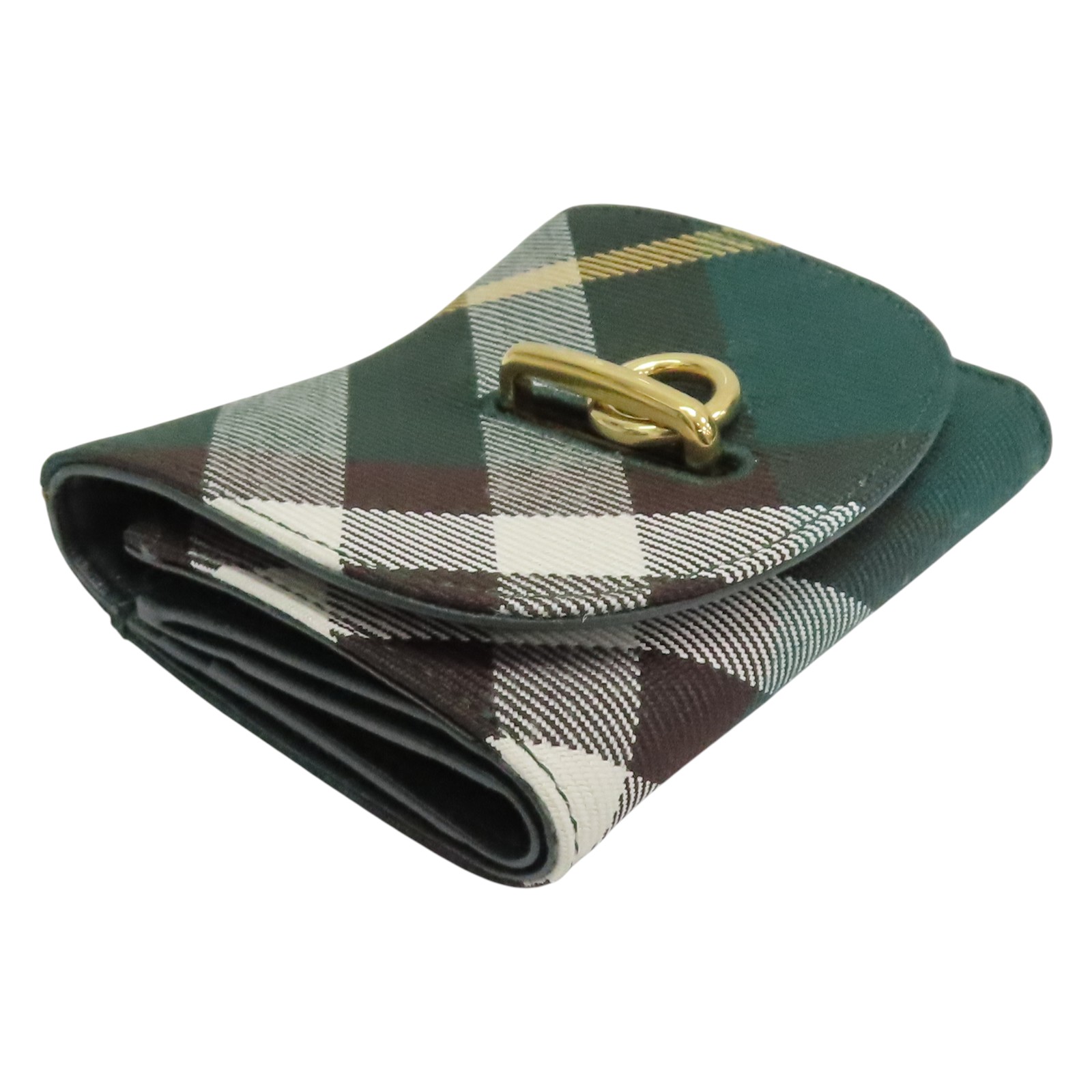 BURBERRY Rocking Horse Check Trifold Wallet Canvas Green | eBay