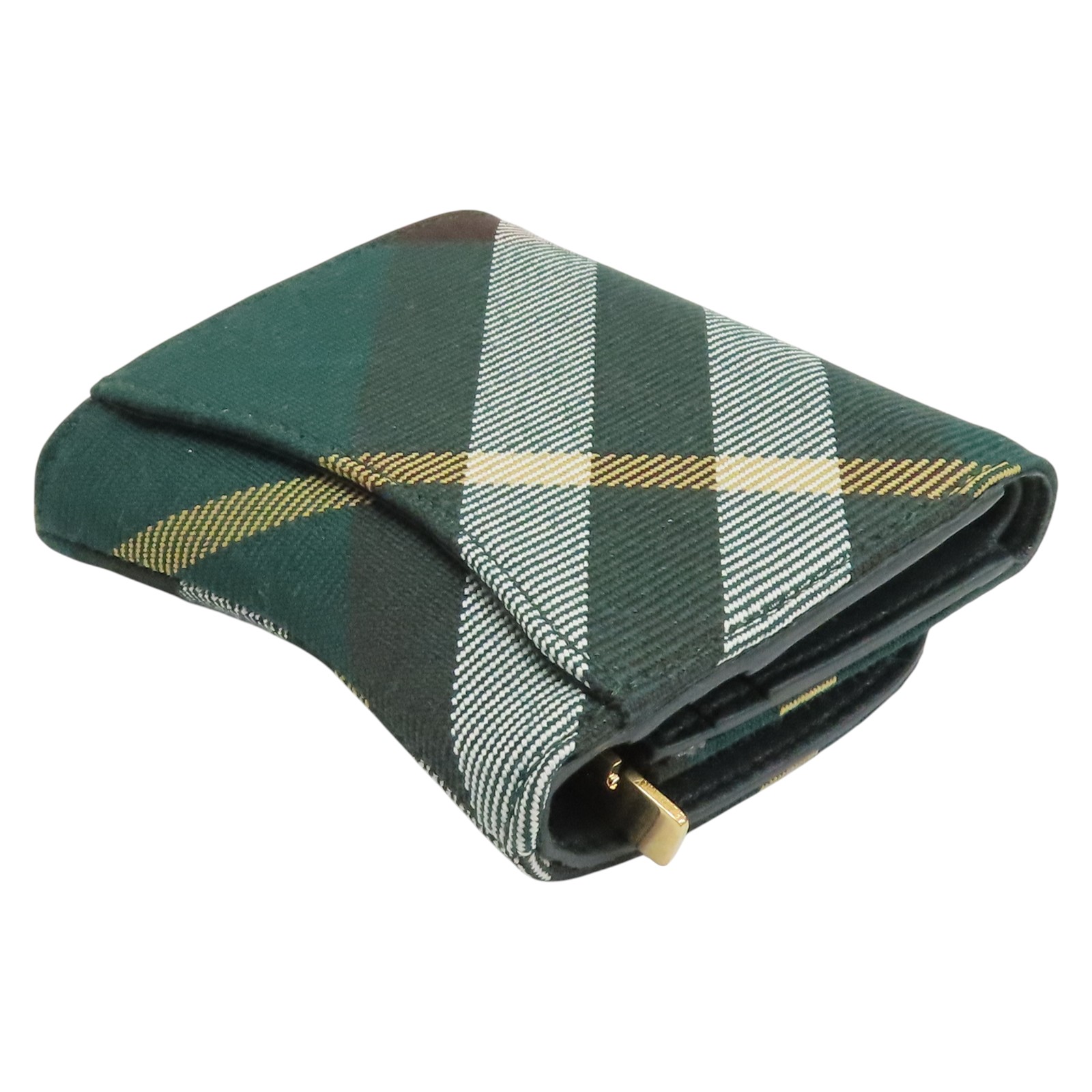 BURBERRY Rocking Horse Check Trifold Wallet Canvas Green | eBay