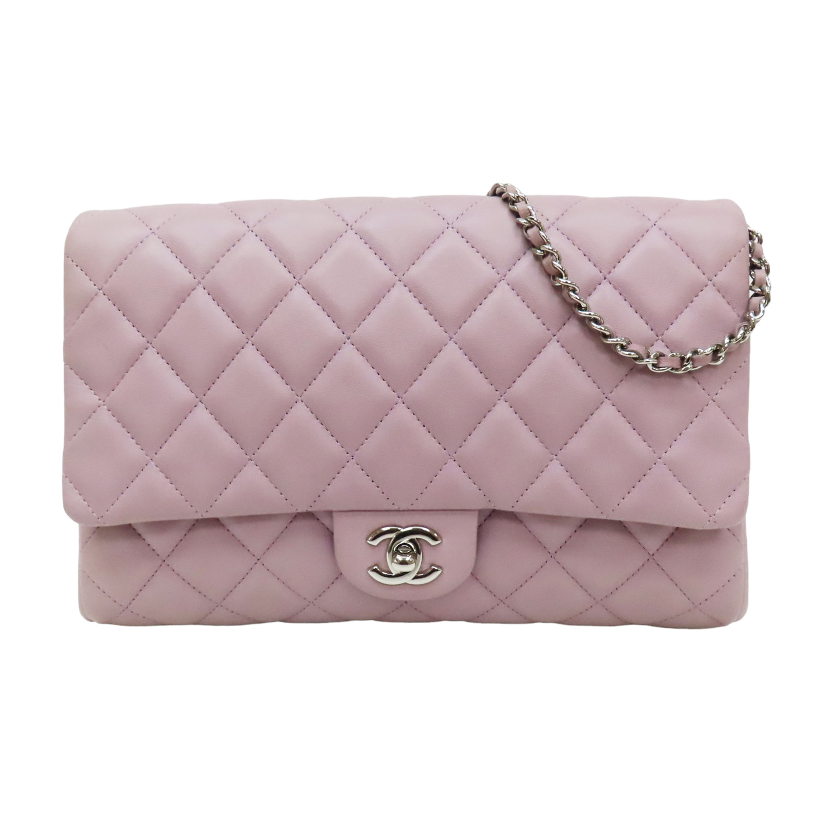 CHANEL Purple Classic Flap Clutch Chain Shoulder Bag Quilted