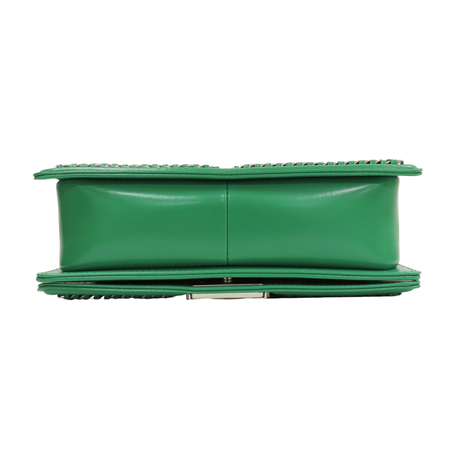 VINTAGE シャネル BOY CHANEL 25cm グリーン CHANEL Matelasse Boy 25 Shoulder Bag Calfskin Green Sliver
