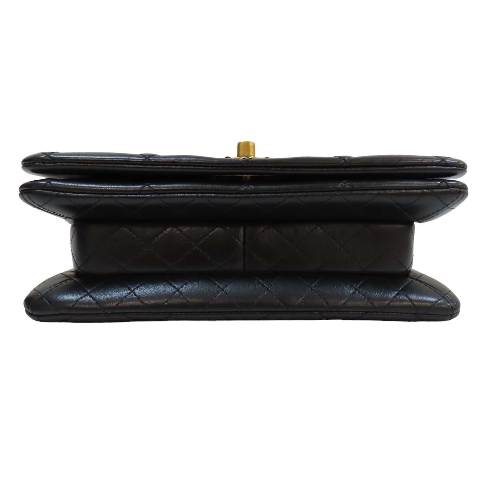 CHANEL On And On Chain Flap Shoulder Handbag Black Quilted CHANEL On And On Chain Flap Shoulder Handbag Black Quilted
