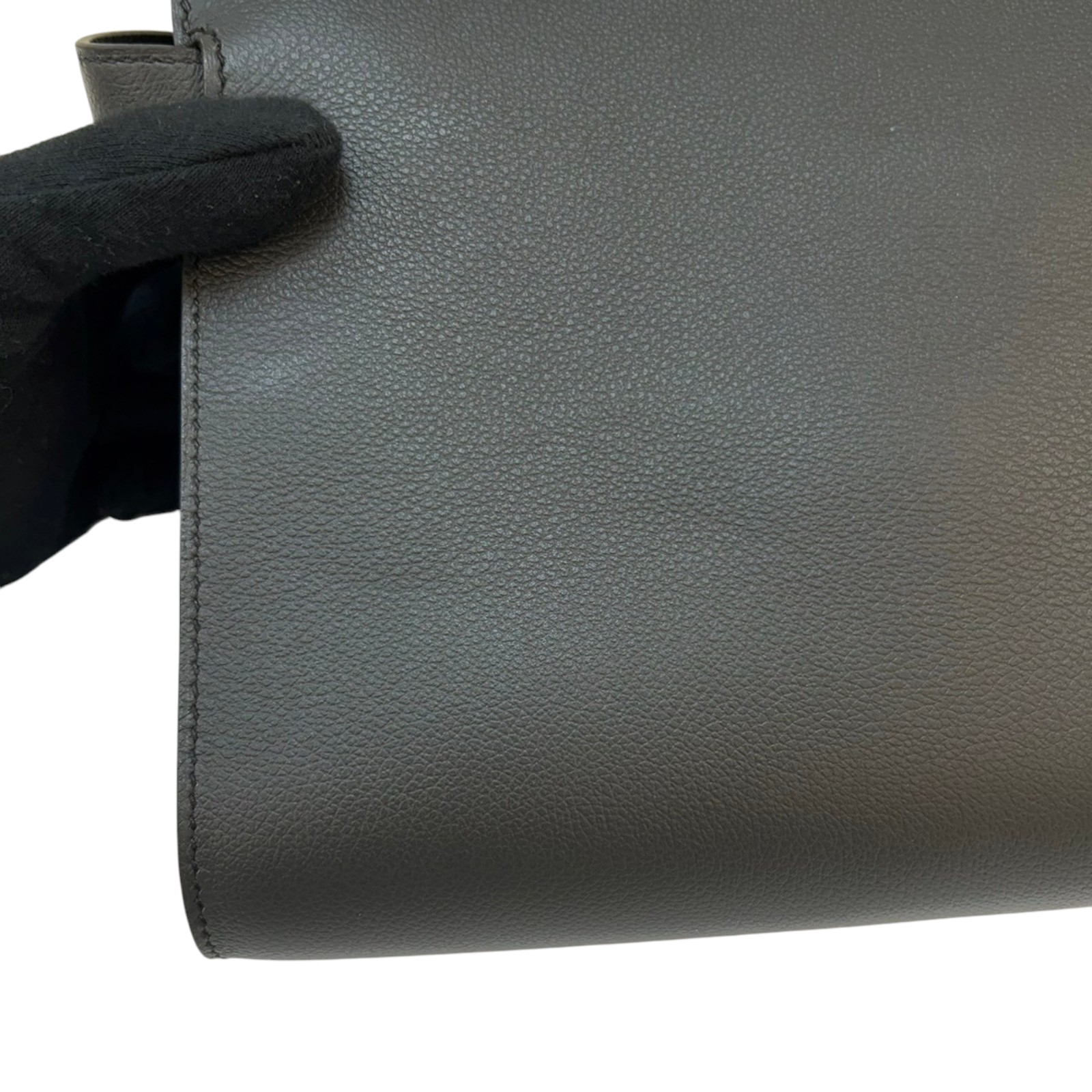HERMES Bolittle Pouch Shoulder Bag Plomb Evercolor Leather