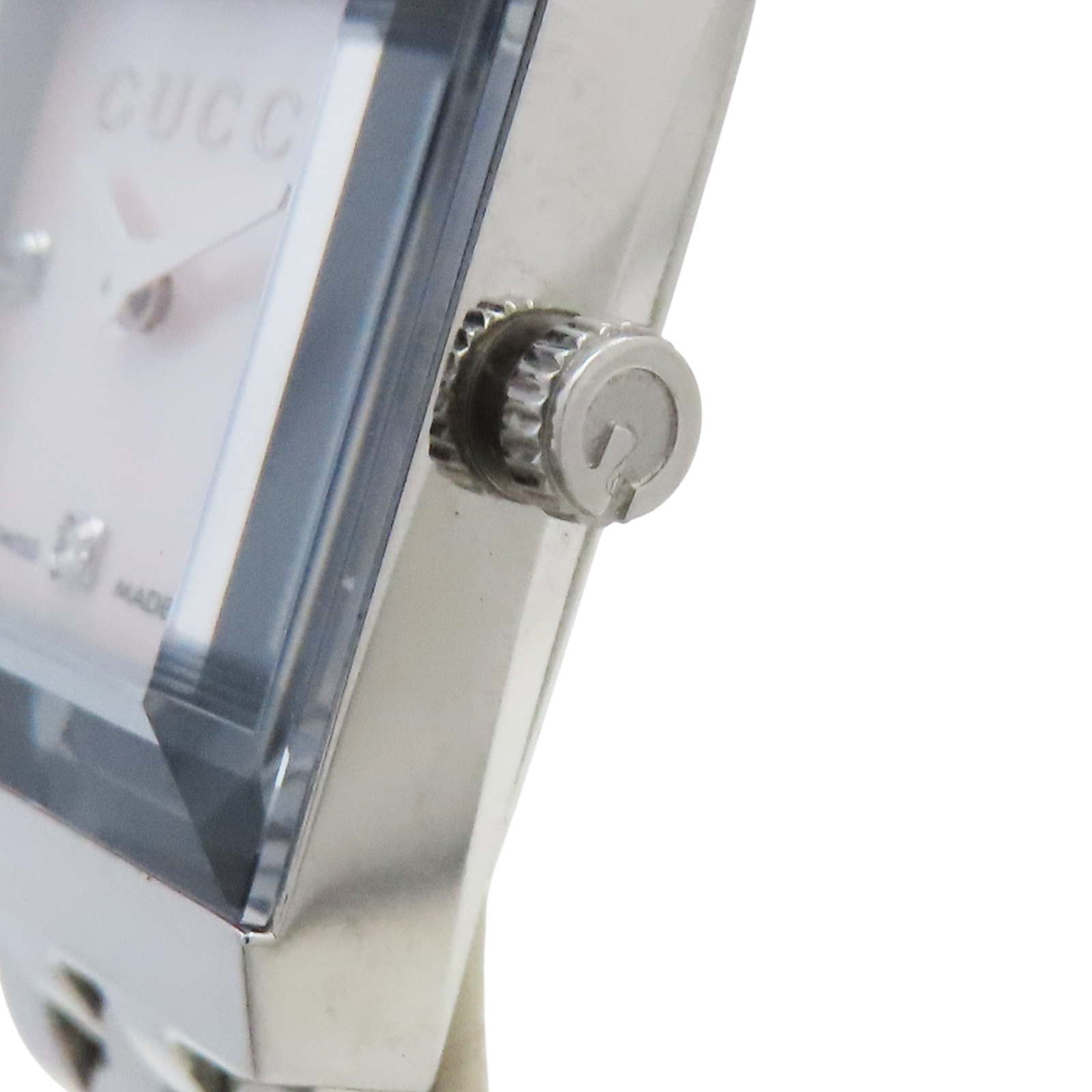GUCCI 128.4 シルバースクエア レディース腕時計 GUCCI G-Frame Watch 128.4 Quartz Mother of Pearl Diamond