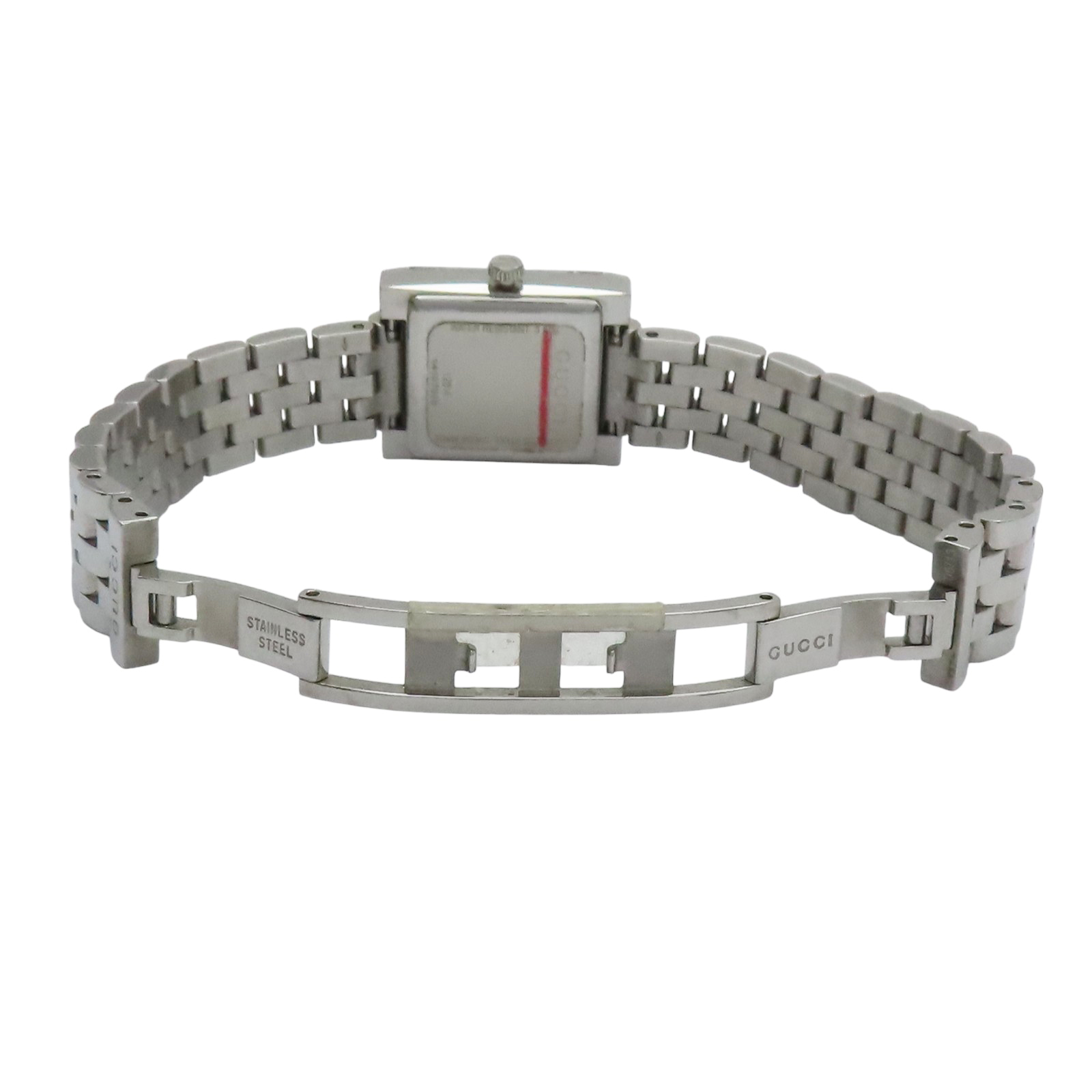 GUCCI 128.4 シルバースクエア レディース腕時計 GUCCI G-Frame Watch 128.4 Quartz Mother of Pearl Diamond