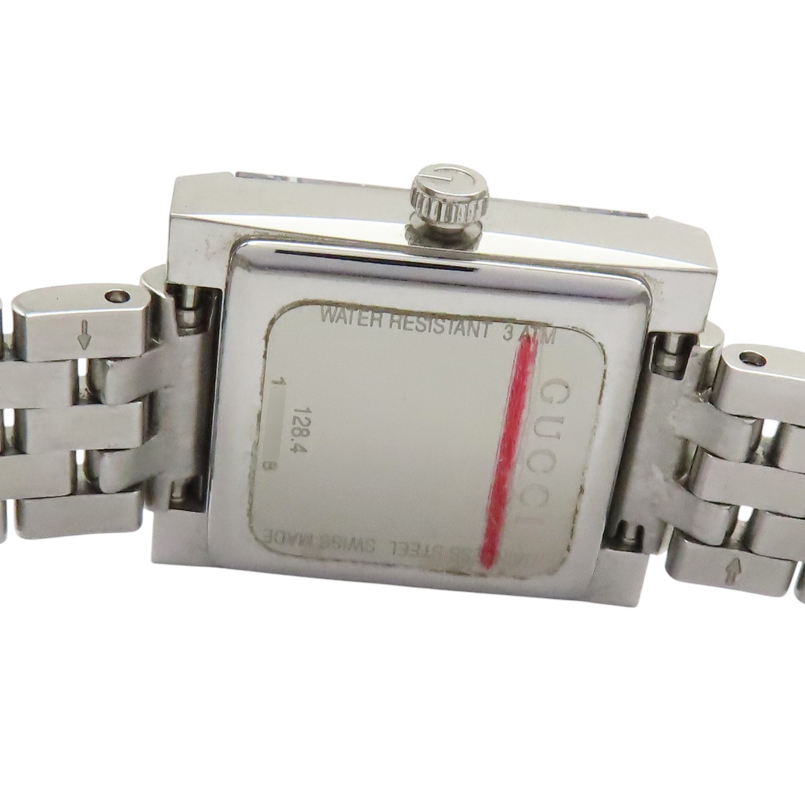 GUCCI 128.4 シルバースクエア レディース腕時計 GUCCI G-Frame Watch 128.4 Quartz Mother of Pearl Diamond