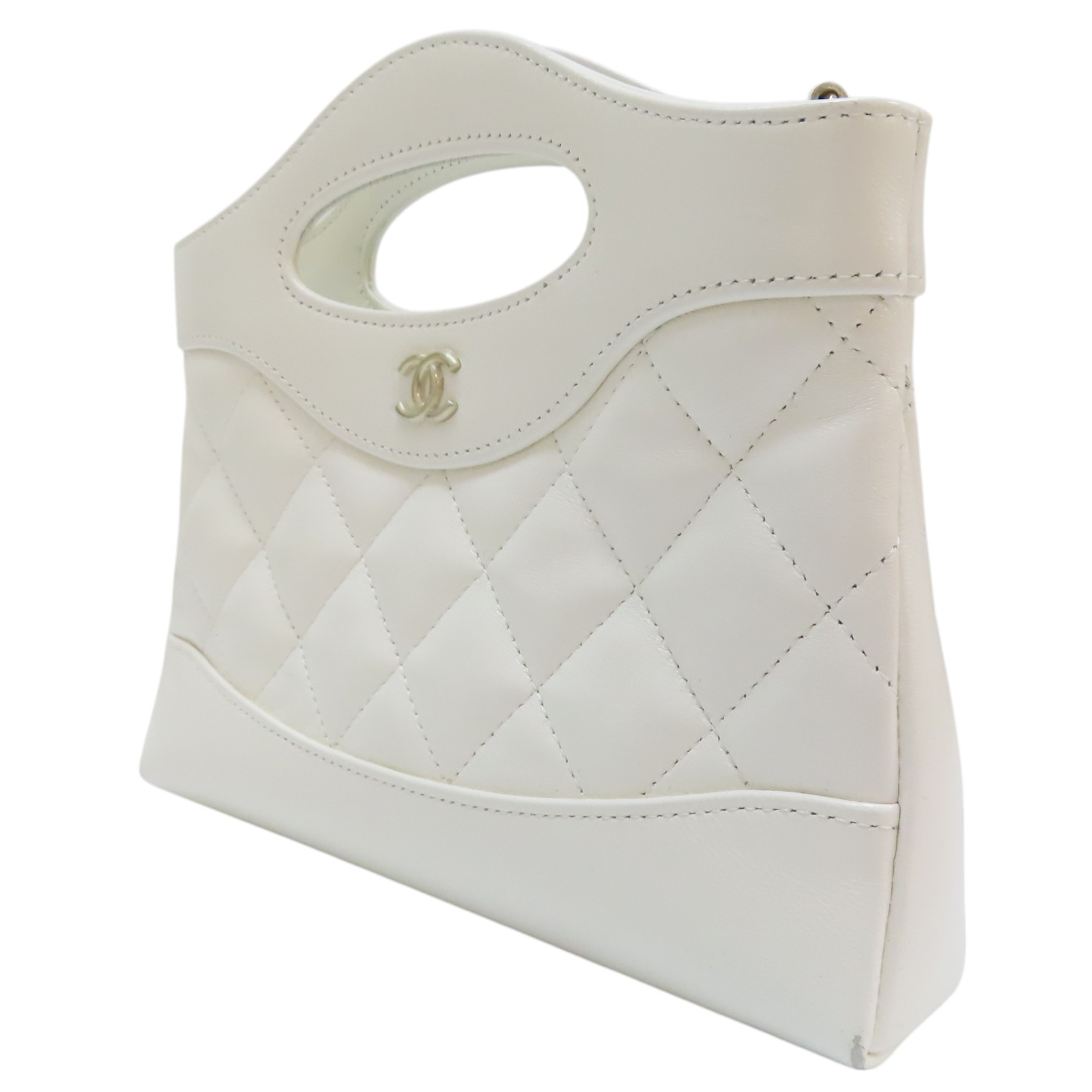 CHANEL 31 31 Nano Shoulder Handbag Calfskin White AP3656 | eBay