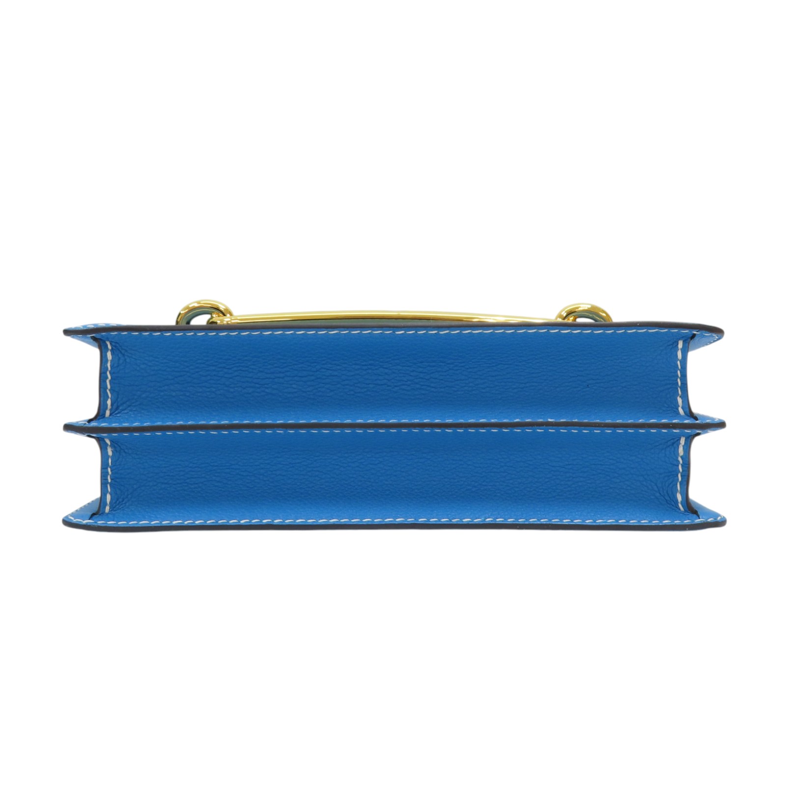 HERMES Roulis 23 Shoulder Bag Evercolor Leather Blue Zanzibar A