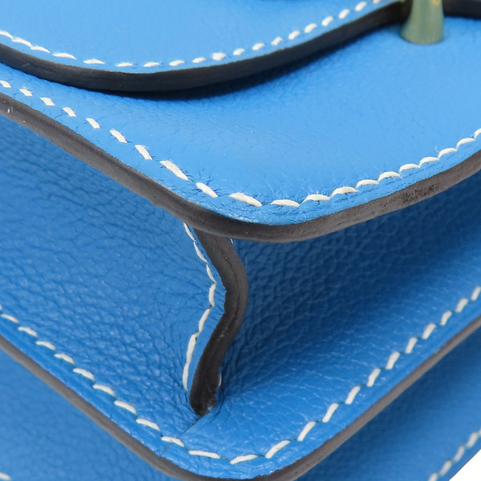 HERMES Roulis 23 Shoulder Bag Evercolor Leather Blue Zanzibar A