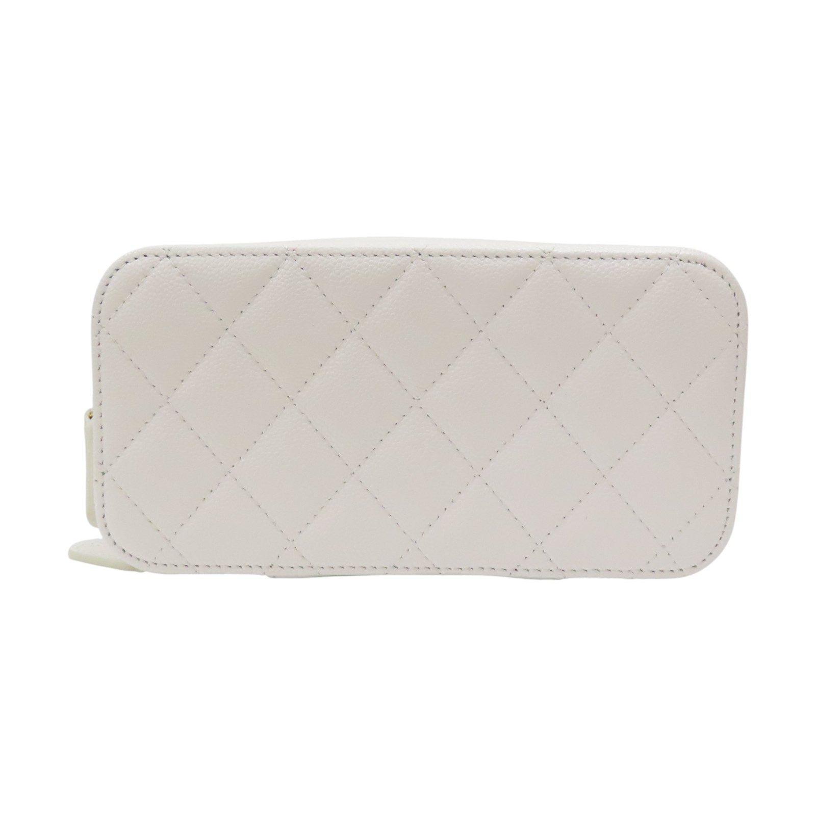 専用♡ CHANEL Top Handle Vanity Case Shoulder Bag White Quilted Calfskin