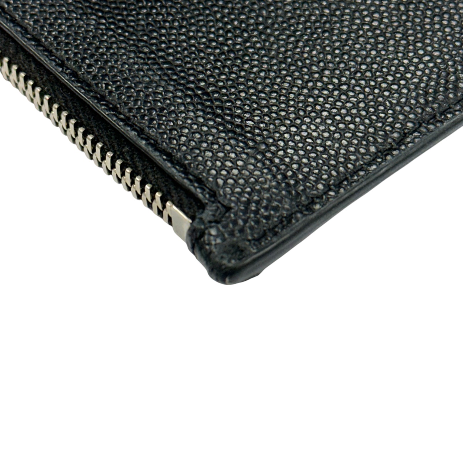 SAINT LAURENT Fragments Zipped Card Case Black Leather