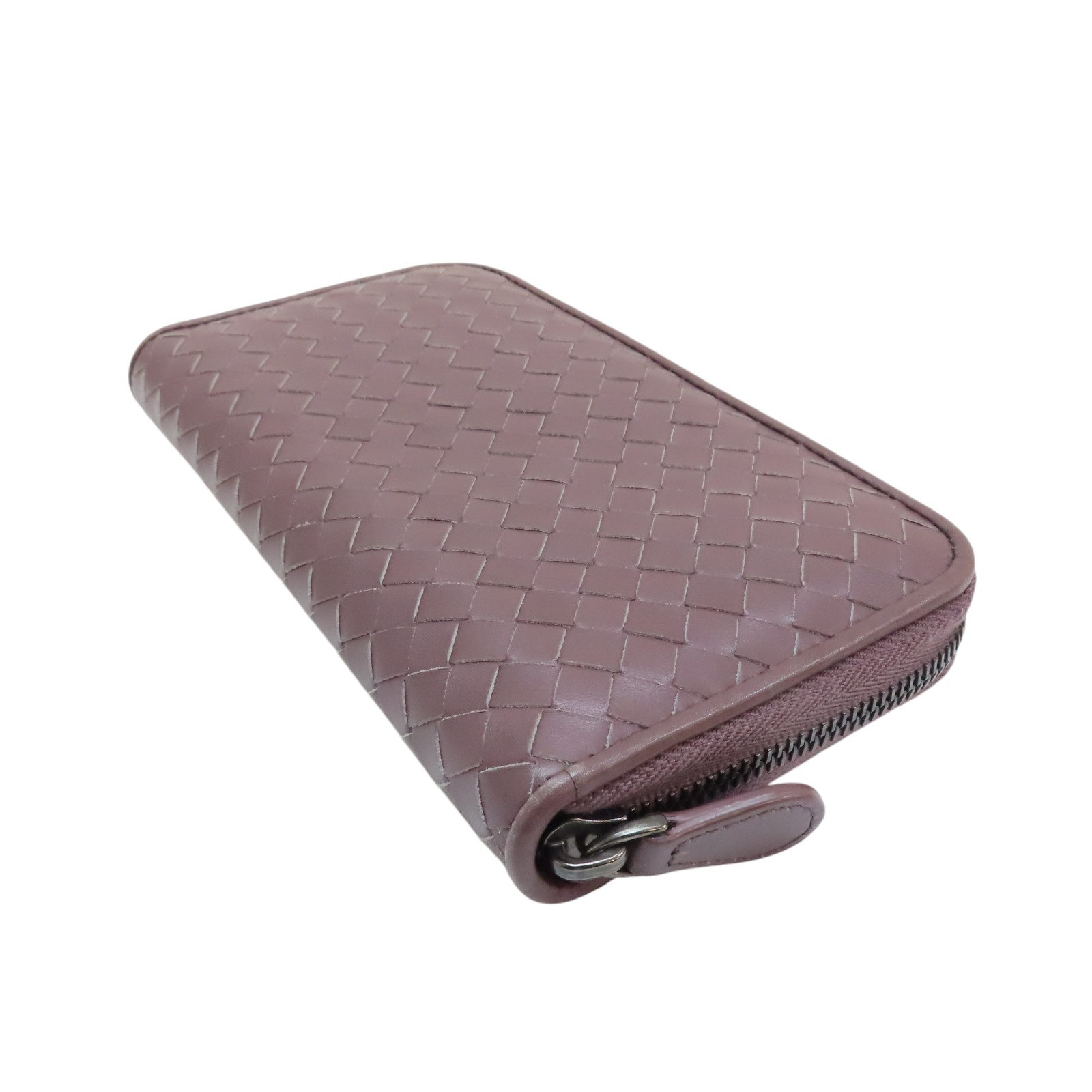 BOTTEGA VENETA Intrecciato Zip Around Long Wallet Lambskin