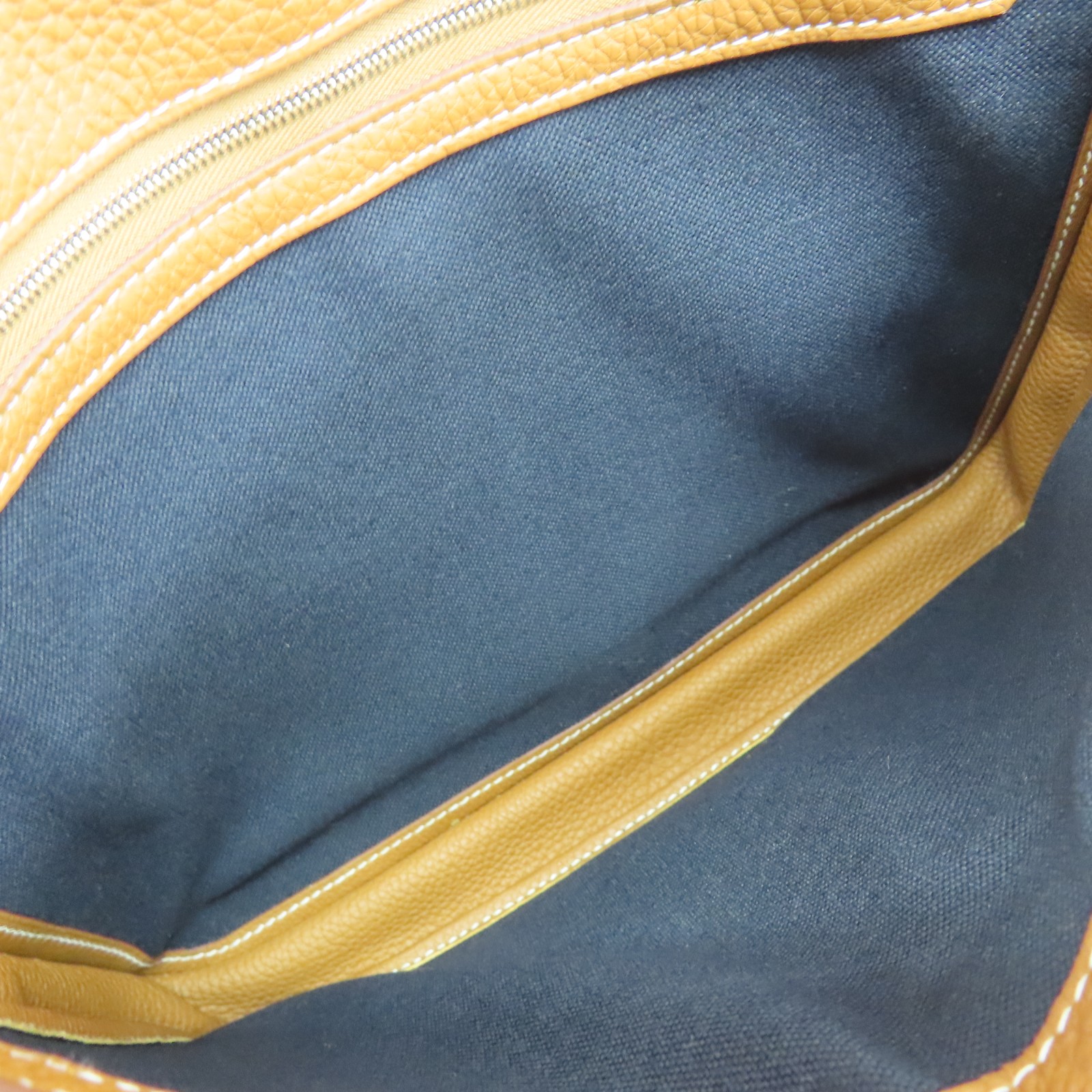 HERMES Steve Light Junior Shoulder Bag Togo Leather 37 Gold
