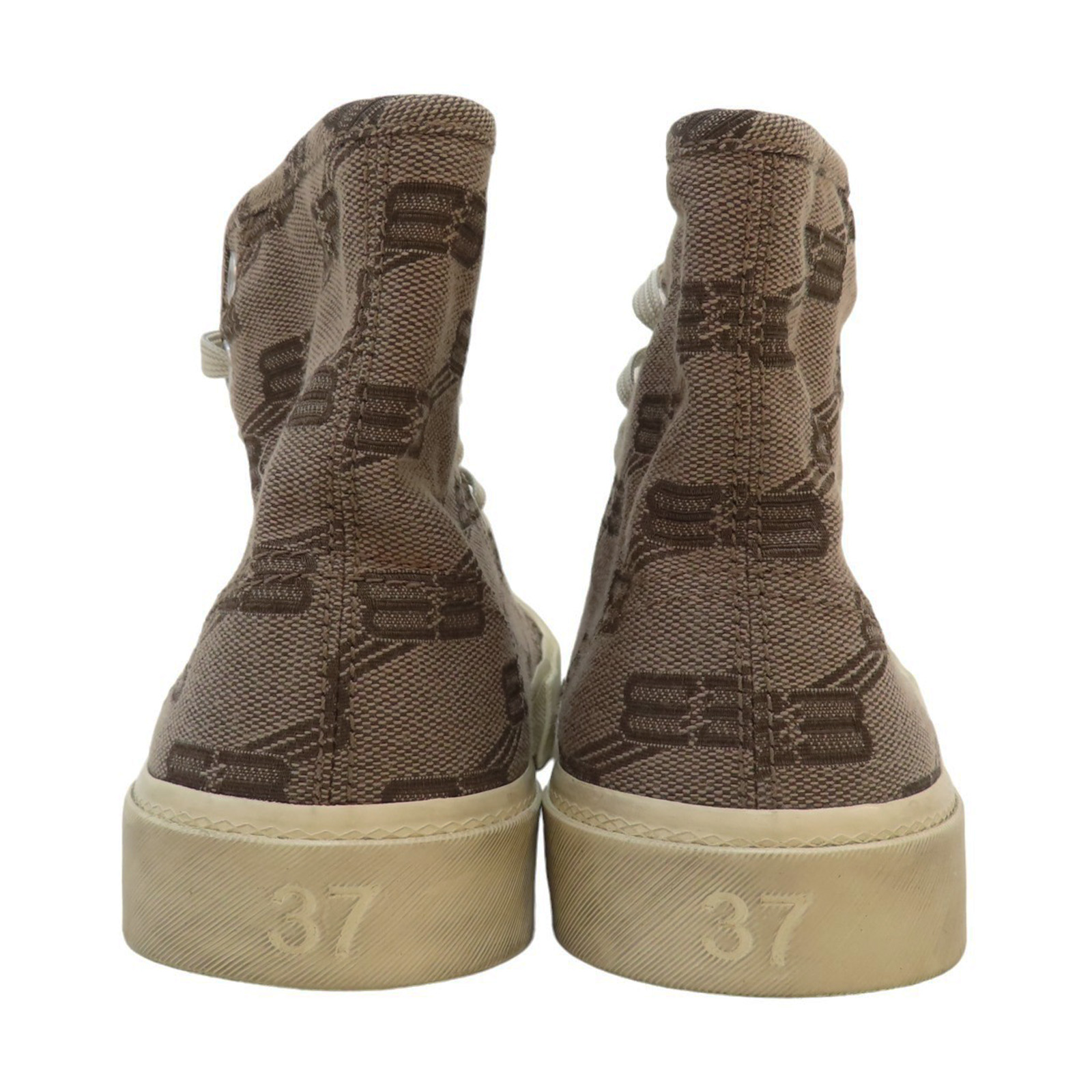 BALENCIAGA Paris High Top Sneakers BB Monogram Grey Canvas