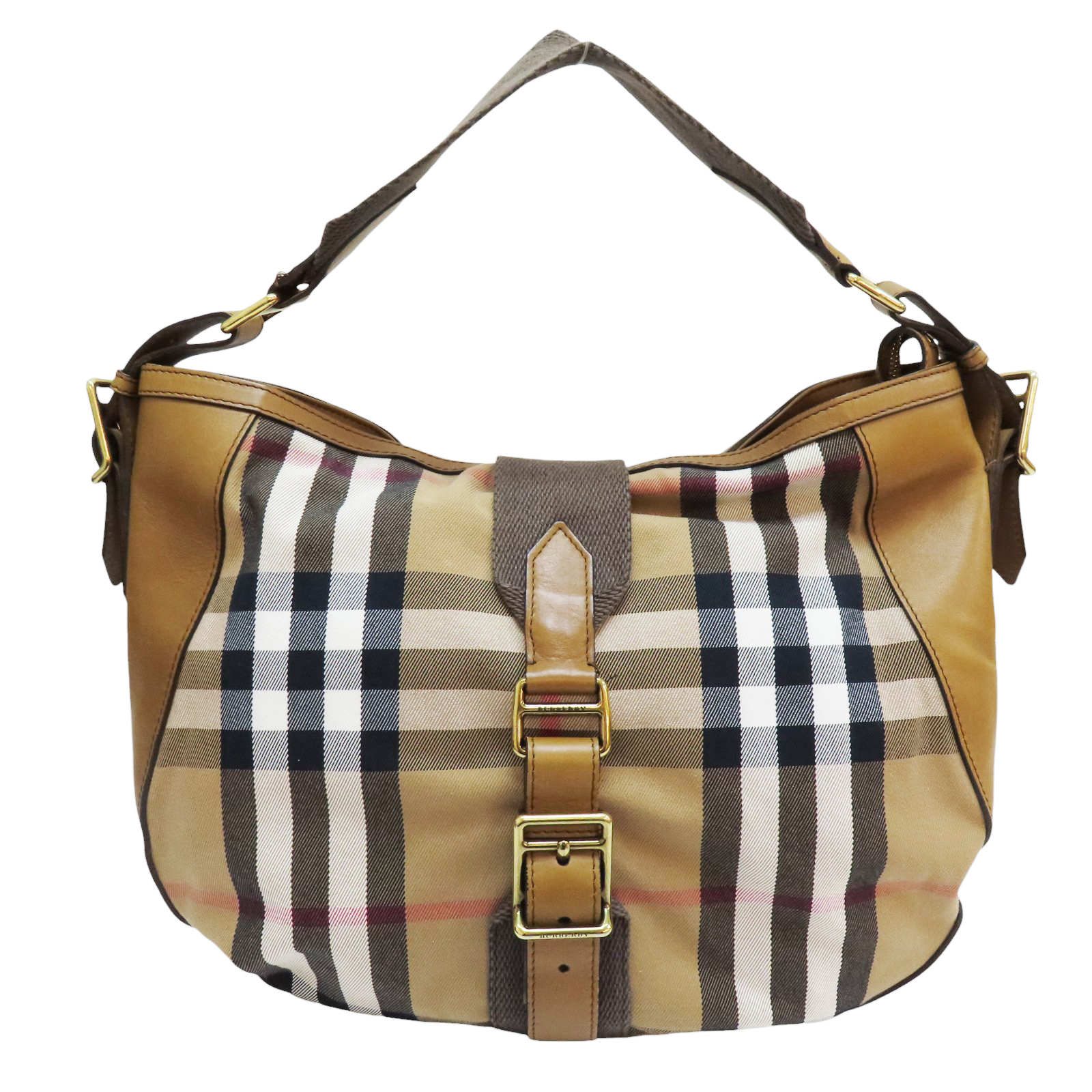 BURBERRY The Check Shoulder Bag Canvas Brown 3763775 | eBay
