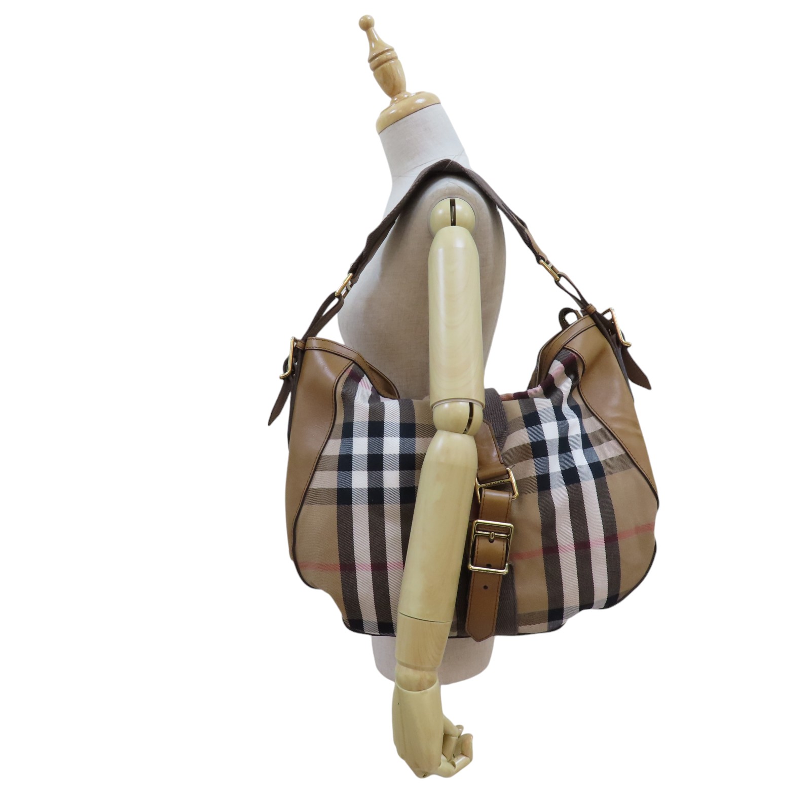 BURBERRY The Check Shoulder Bag Canvas Brown 3763775 | eBay