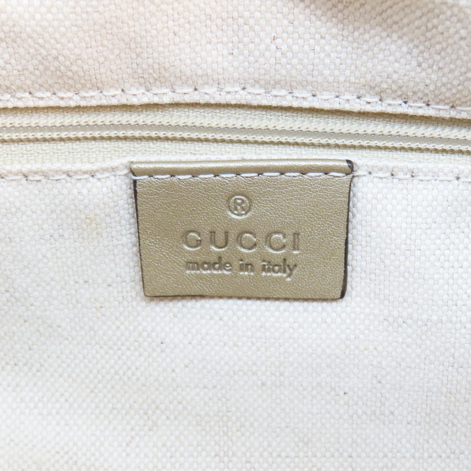 GUCCI GG Canvas Sukey Hobo Shoulder Handbag Beige White