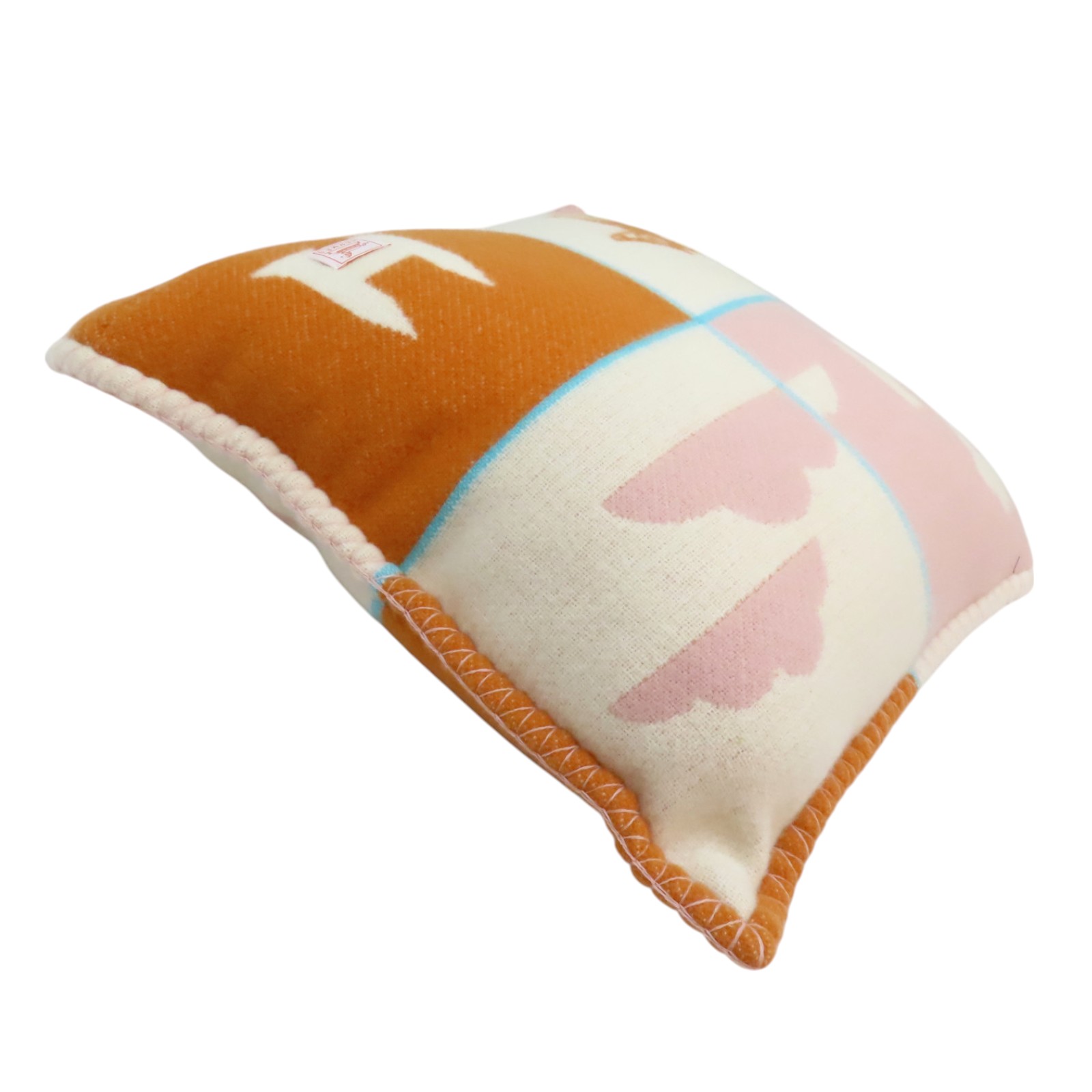 HERMES Avalon Epopee Pillow Cashmere Pink Orange White | eBay