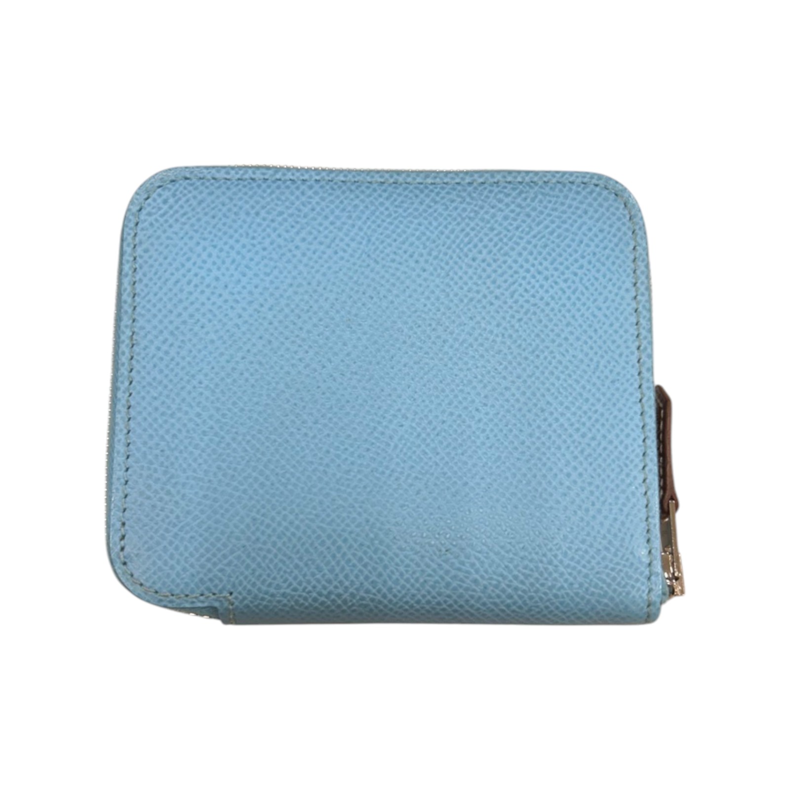 HERMES Silk'In Compact Wallet Blue Epsom Leather | eBay