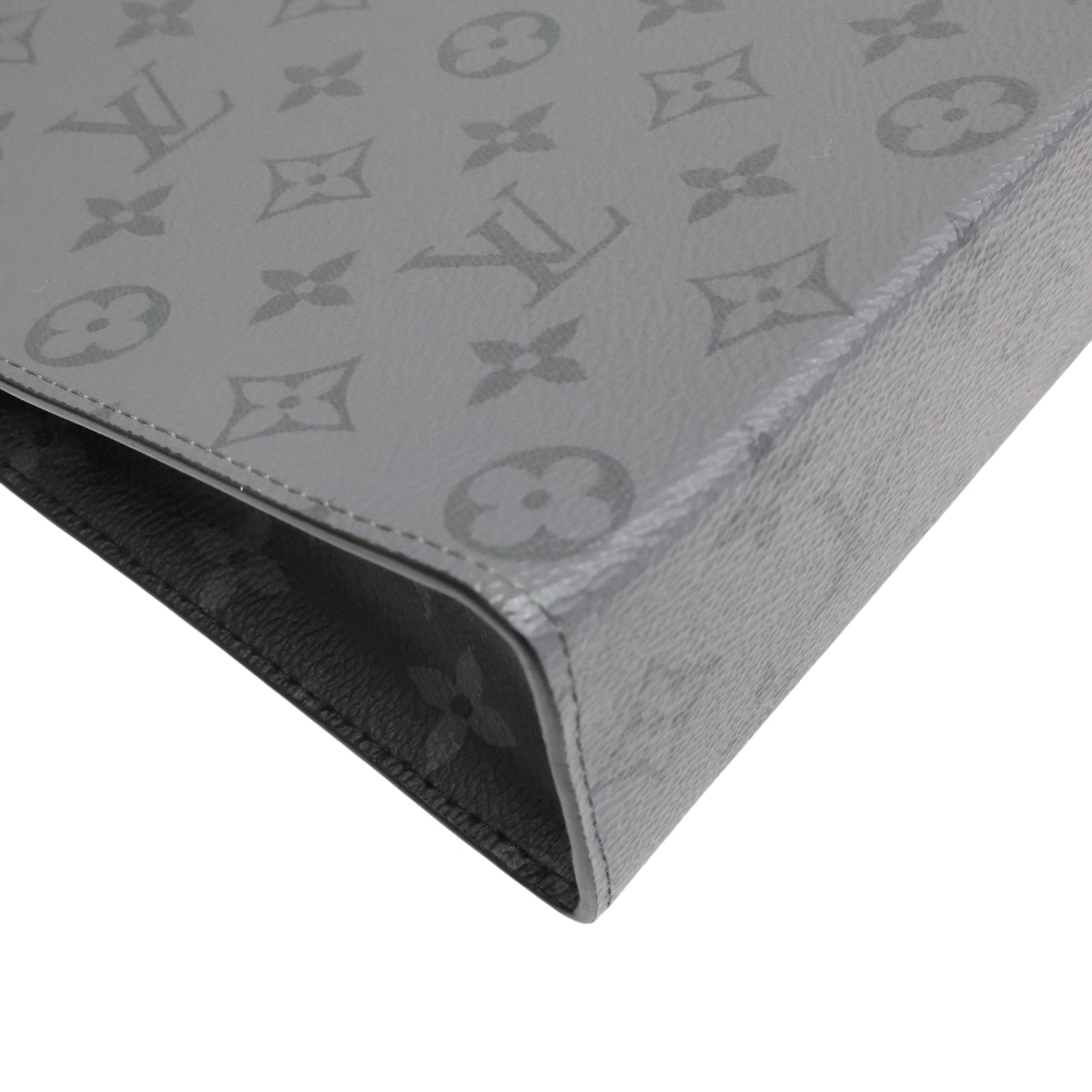 LOUIS VUITTON Pochette Voyage MM Clutch Bag Monogram Eclipse Grey