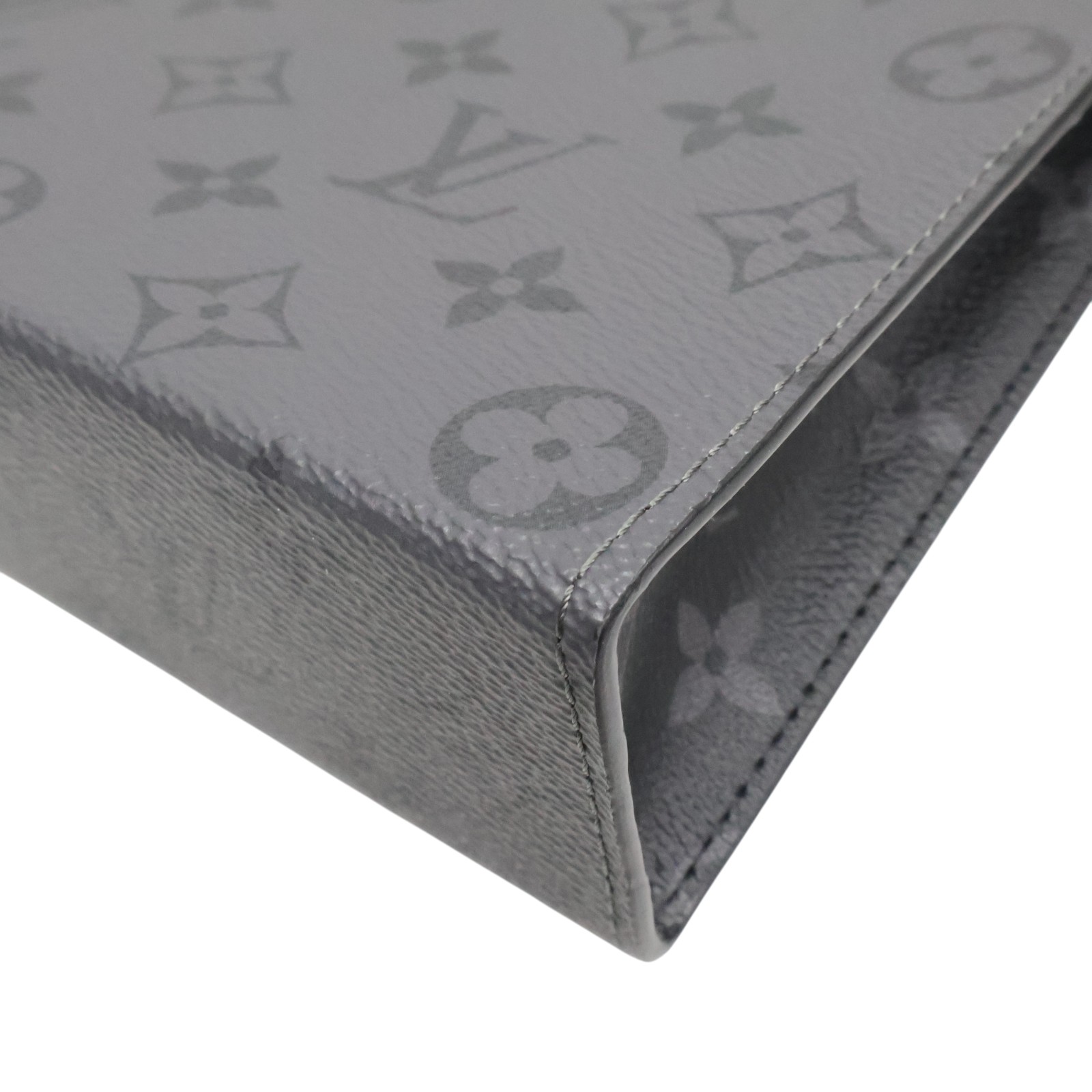 LOUIS VUITTON Pochette Voyage MM Clutch Bag Monogram Eclipse Grey