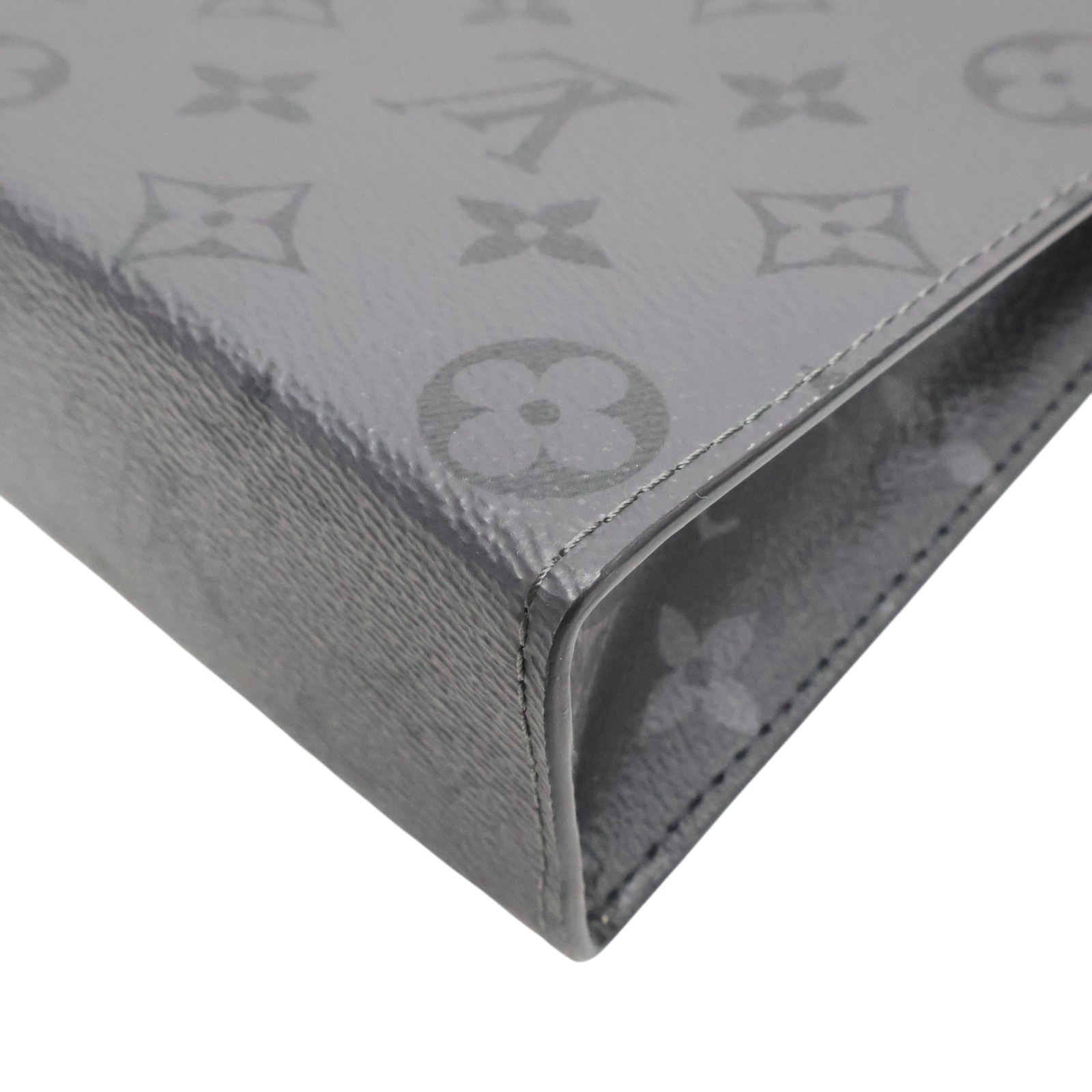 Louis Vuitton グレー ケース LOUIS VUITTON Pochette Voyage MM Clutch Bag Monogram Eclipse Grey