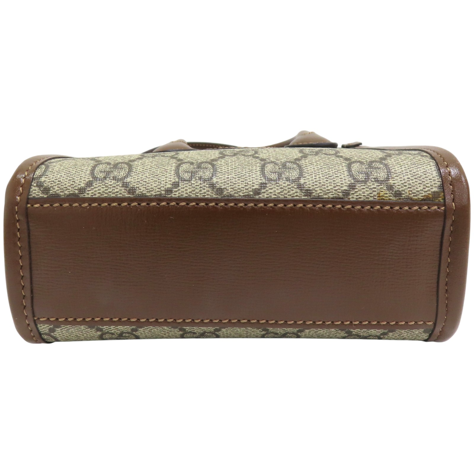 GUCCI GG Supreme Canvas Interlocking G Shoulder Bag Beige Brown