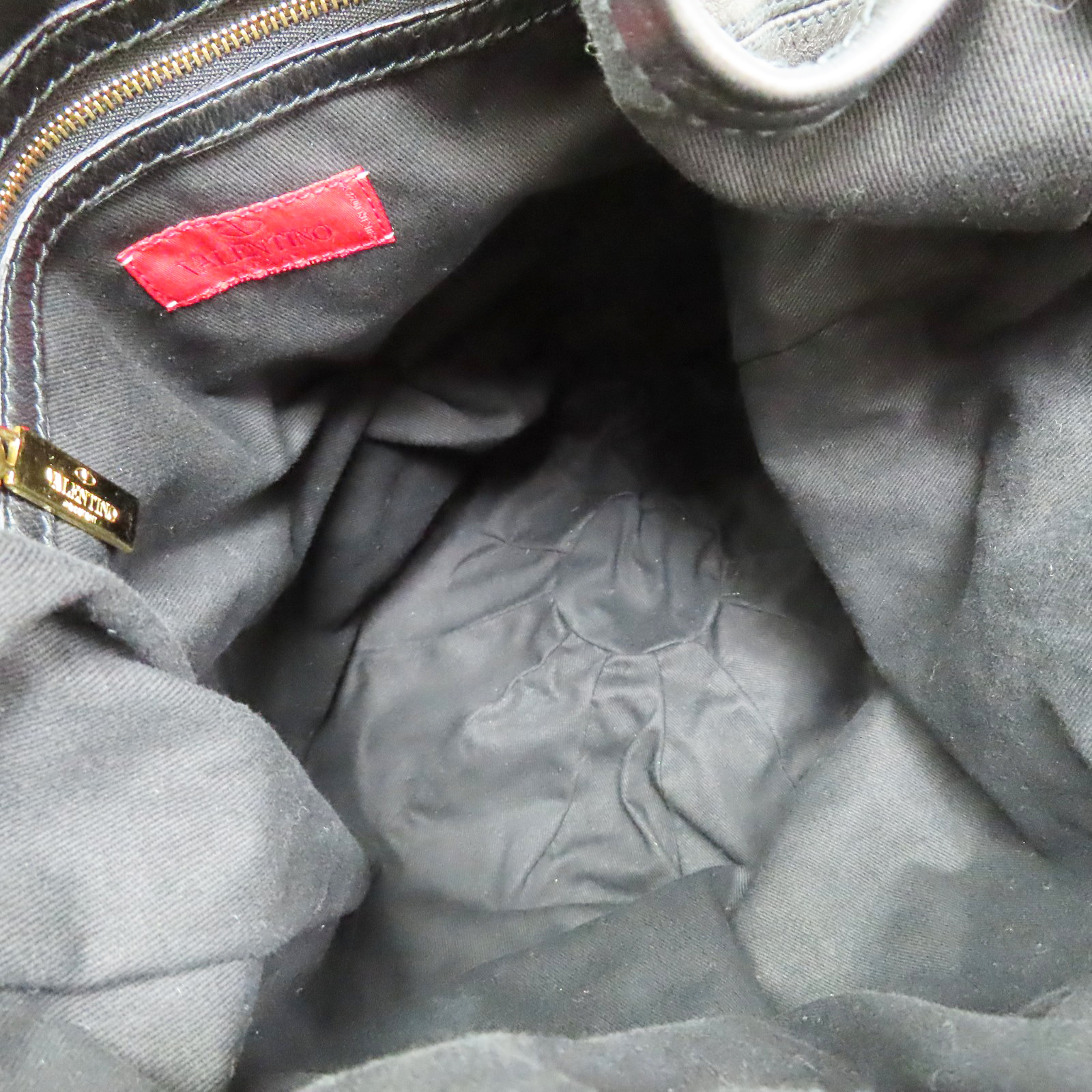 Valentino Garavani Rose Vertigo Hobo Shoulder Bag Black Lambskin