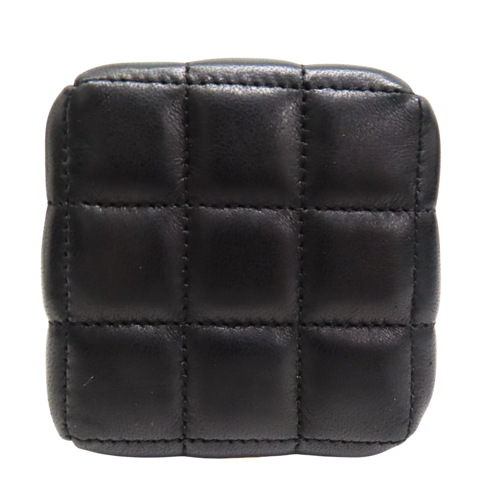 SAINT LAURENT Cassandre Matelasse Carre Mini Cube Wristlet Black
