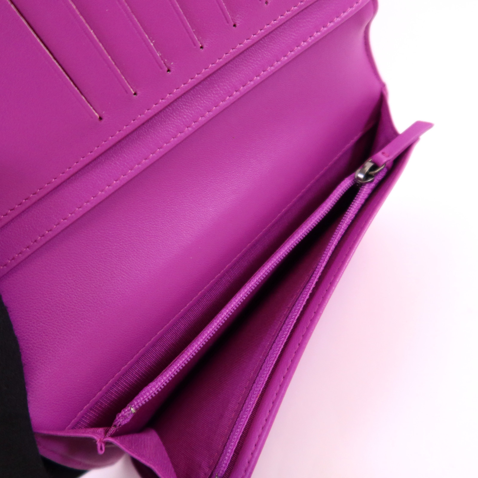CHANEL CC Boy Long Wallet Lambskin Leather Purple | eBay