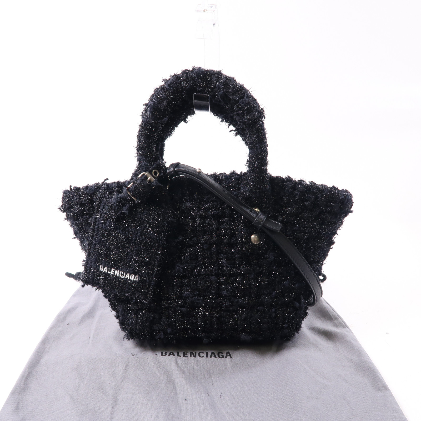 BALENCIAGA SHW Mini Bistro 2way Shoulder Bag Tweed Black | eBay