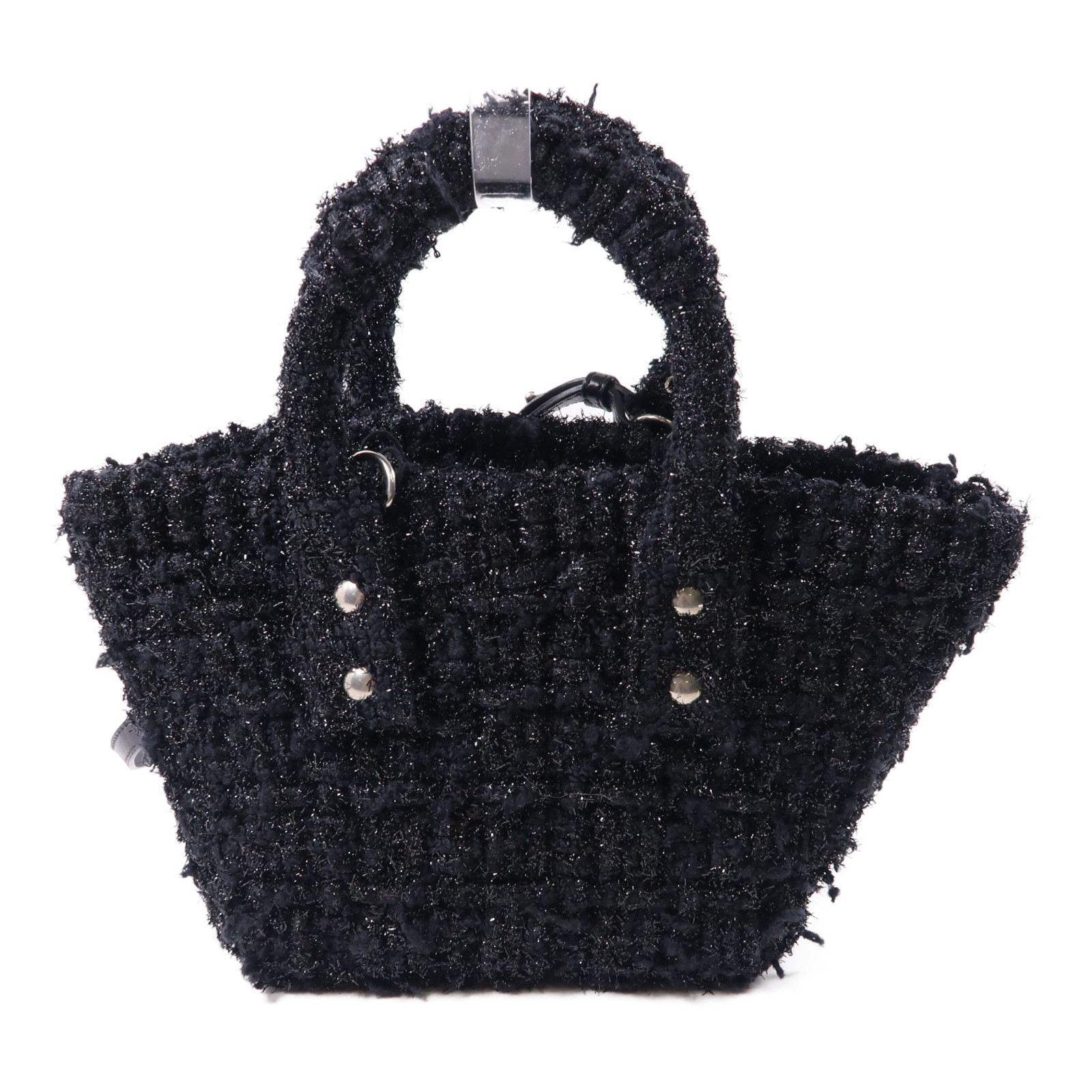 BALENCIAGA SHW Mini Bistro 2way Shoulder Bag Tweed Black | eBay