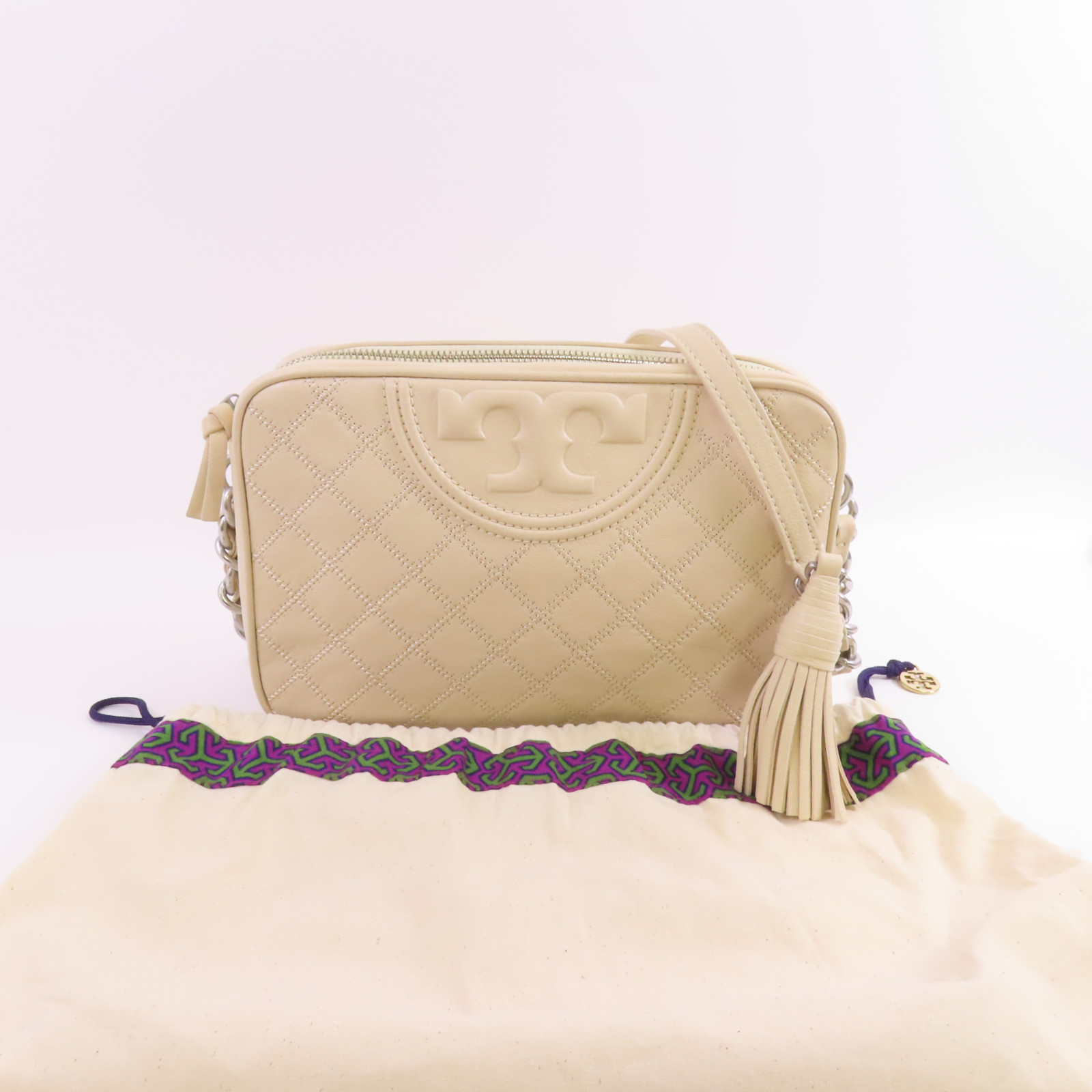 TORY BURCH チェーンショルダーバッグ レザー ベージュ キラ Wチェーンショルダーバッグ レザー ベージュ トリーバーチ – RECLO