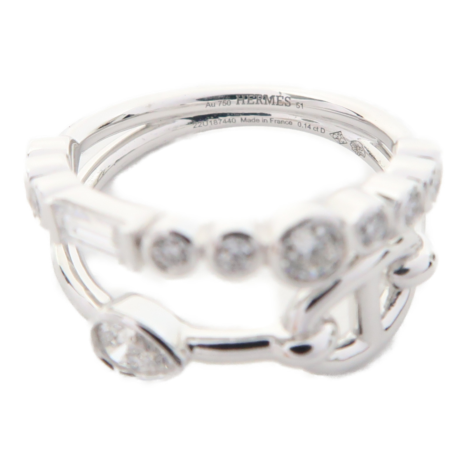 15%OFF* HERMES Chaine d'Ancre Chaos Fancy Ring 18K White 15%OFF* HERMES Chaine d'Ancre Chaos Fancy Ring 18K White