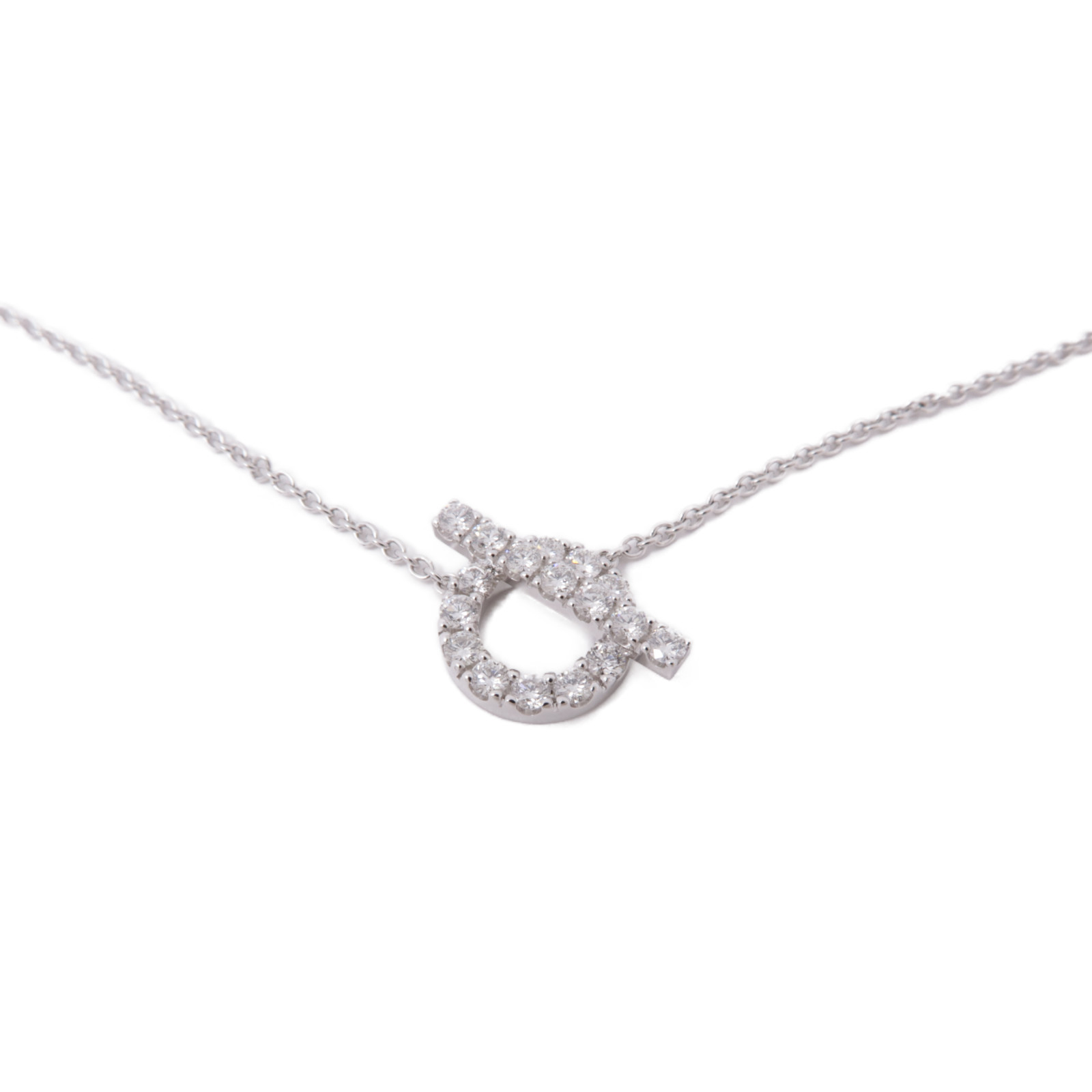 HERMES Finesse Pendant Necklace Diamond 18K White Gold | eBay