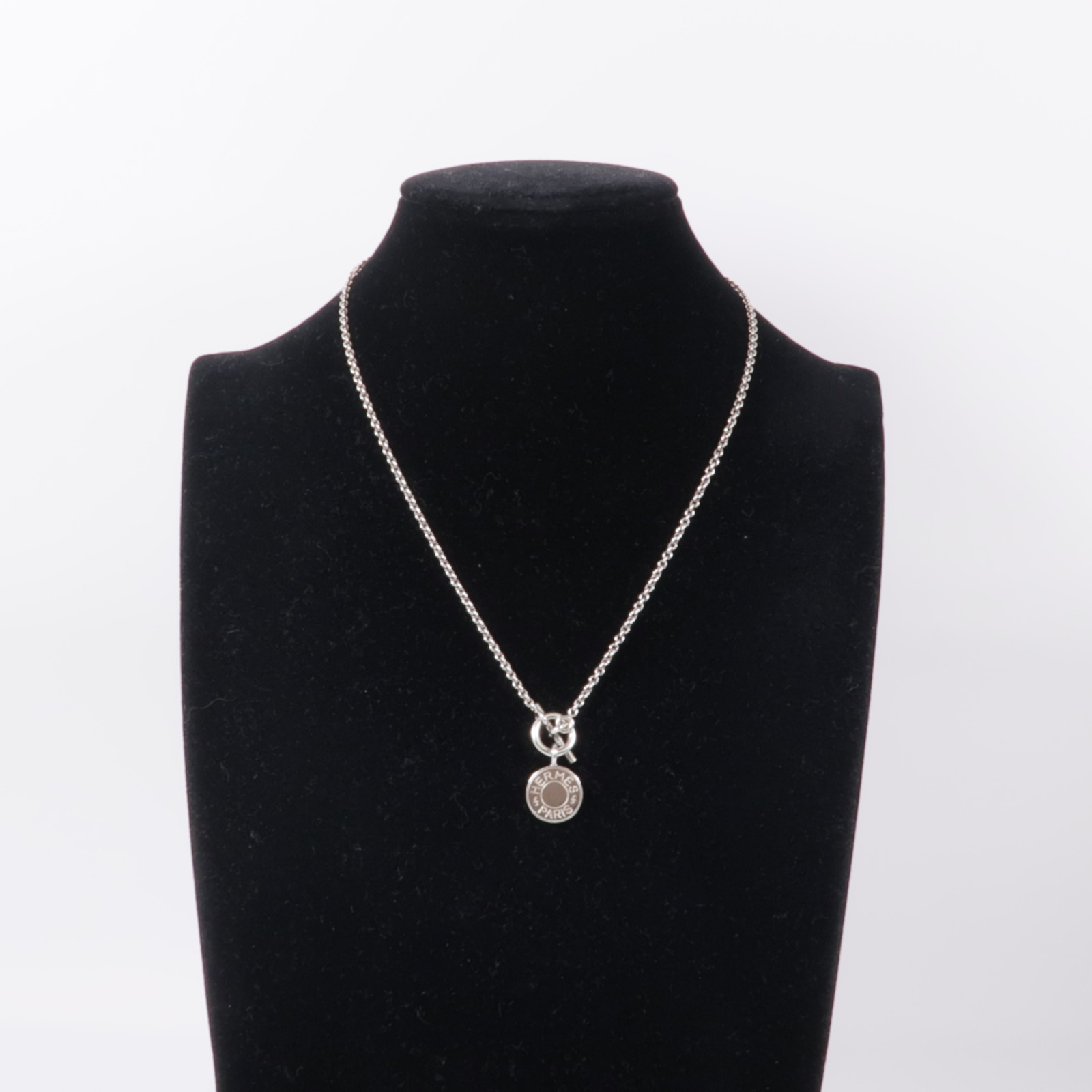 HERMES Amulettes Ex-Libris Pendant Necklace 925 Sterling