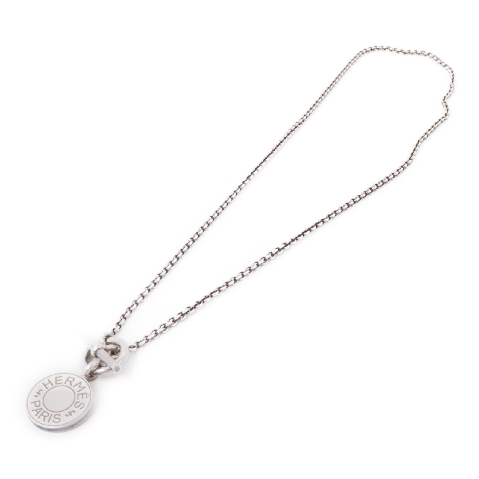 すぐ届く 【HERMES】 amulettes-hermes-ex-libris-pendant HERMES Amulettes Ex-Libris Pendant Necklace 925 Sterling