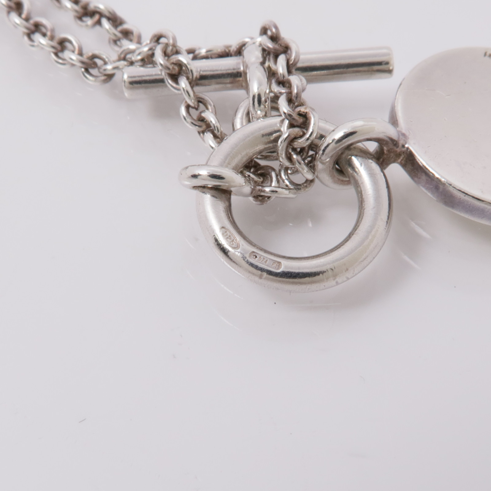 HERMES Amulettes Ex-Libris Pendant Necklace 925 Sterling