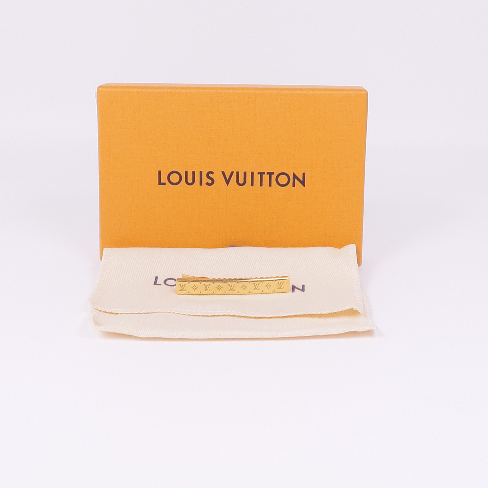 LOUIS VUITTON LV Hair Clip Accessories M00402 Metal Nanogram Gold