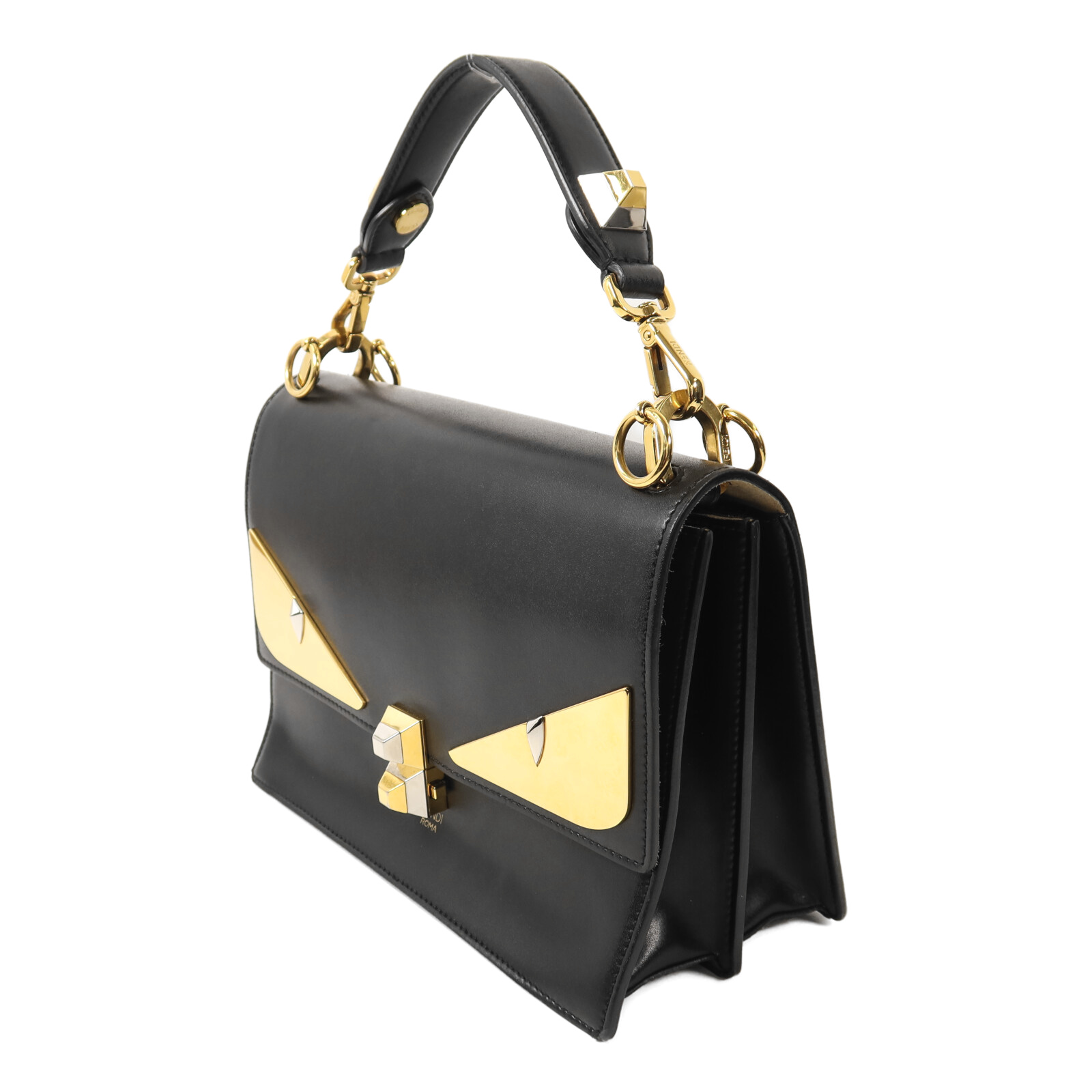 FENDI バッグ FENDI Kani 2 Way Shoulder Bag 8BT283 Calfskin Leather Black | eBay