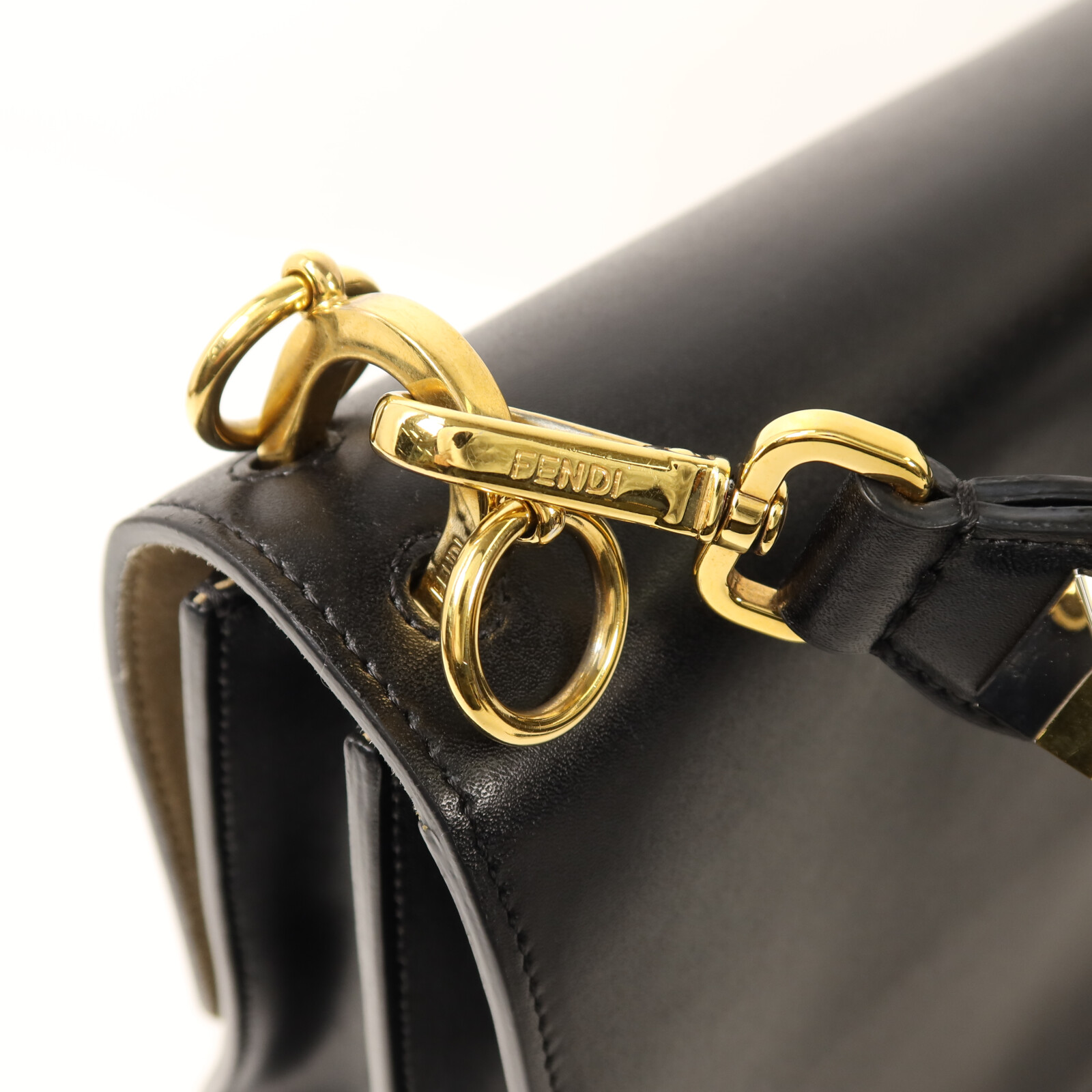 FENDI Kani 2 Way Shoulder Bag 8BT283 Calfskin Leather Black | eBay